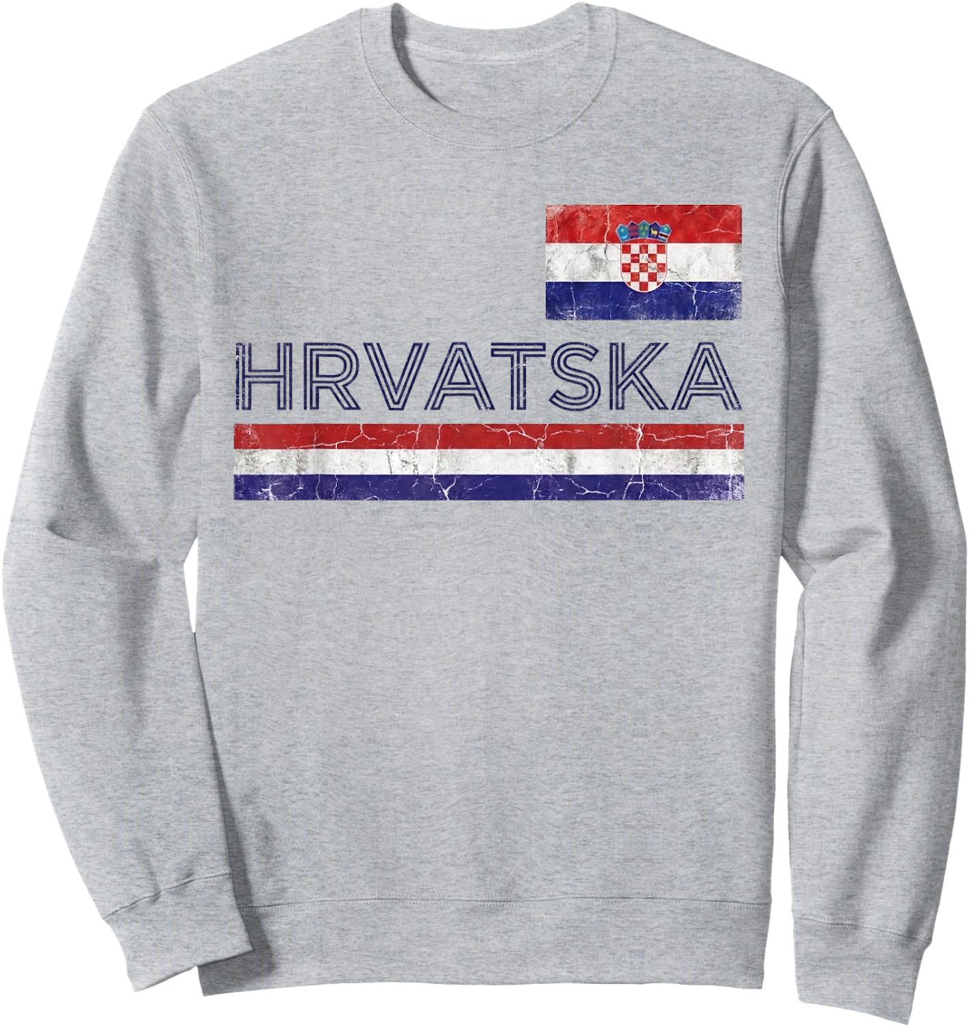Croatia Hrvatska Flag Zagreb Croatian Jersey Retro Sweatshirt - Sweatshirt | Ash