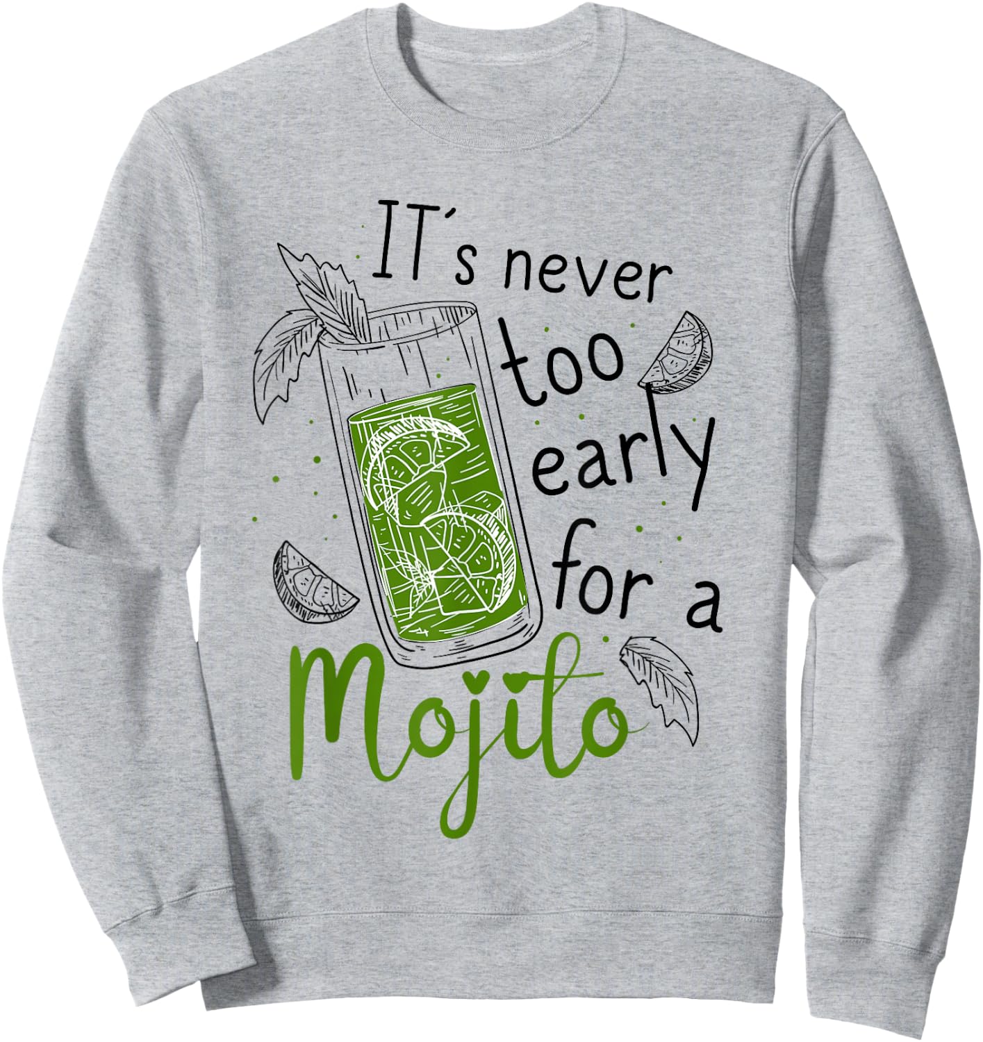 Cocktail Lovers Alcohol Drinker Liquor Shot Mojito , White Sweatshirt - Sweatshirt | Ash