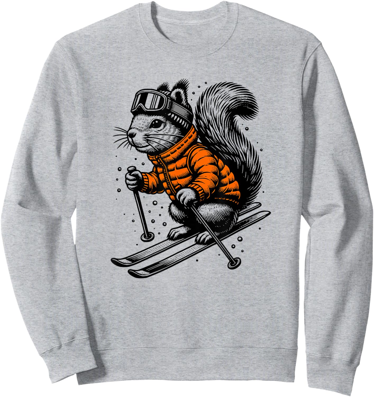 Skiing Squirrel Winter Ski Resort Downhill Wintersports Sweatshirt - Sweatshirt | Ash