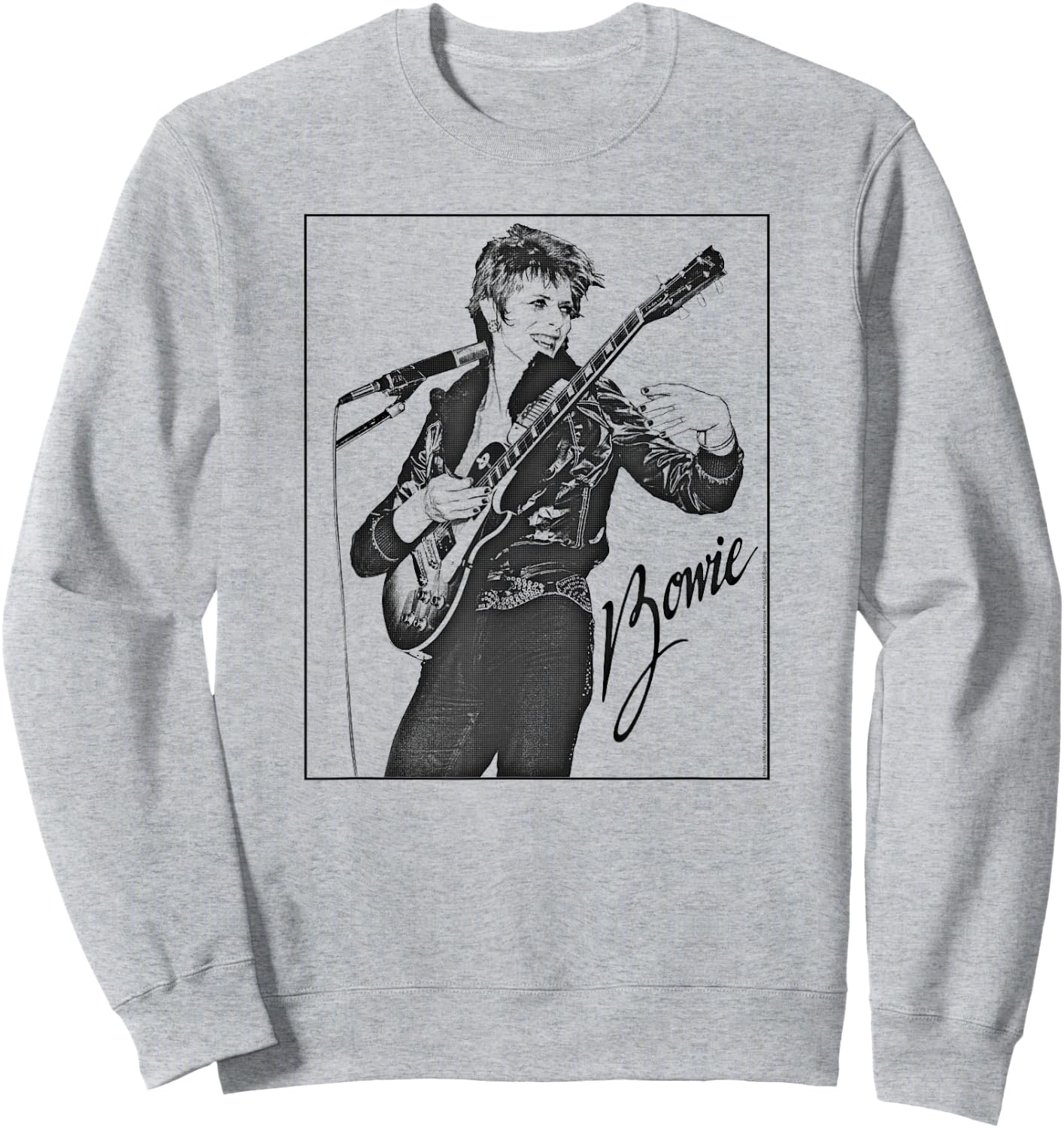 David Bowie -Adults , Grey, Small, Classic Fit, Short Sleeve, Themed- , Classic, Imported, Polyester 100% Sweatshirt - Sweatshirt | Ash