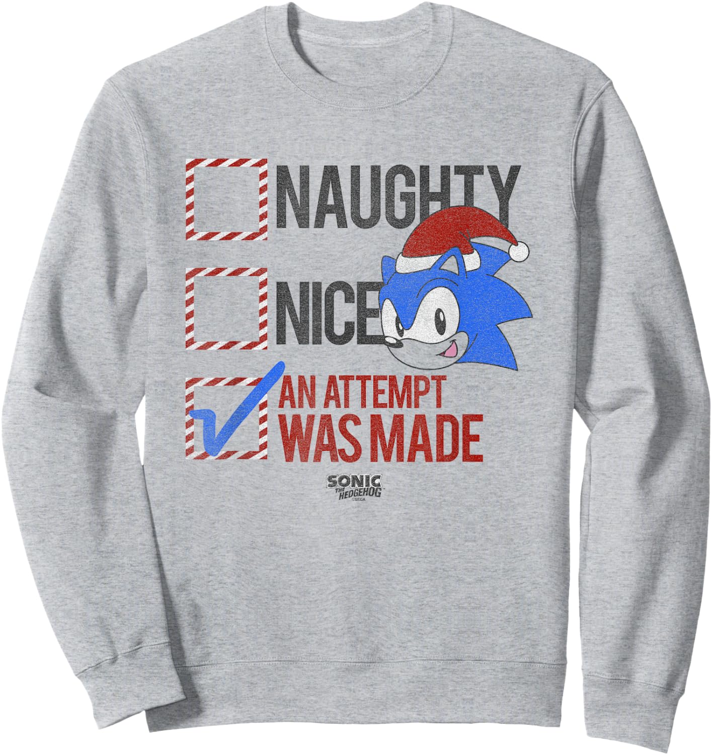 Sonic The Hedgehog Christmas Santa List An Attempt Was Made Sweatshirt - Sweatshirt | Ash