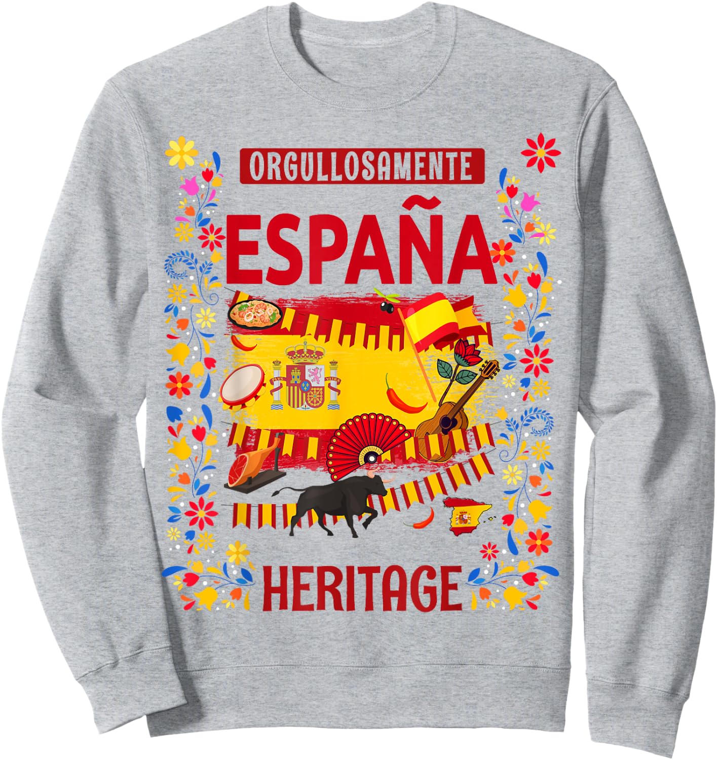 Spanish Flag Outfit Idea , Spanish Flag and Spanish , white, S Sweatshirt - Sweatshirt | Ash