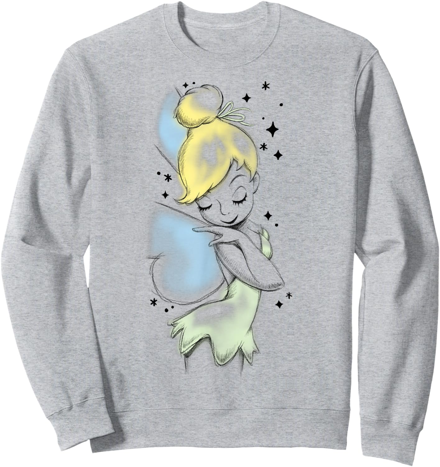 Disney Peter Pan Tinkerbell Airbrush Style Sketch Sweatshirt - Sweatshirt | Ash