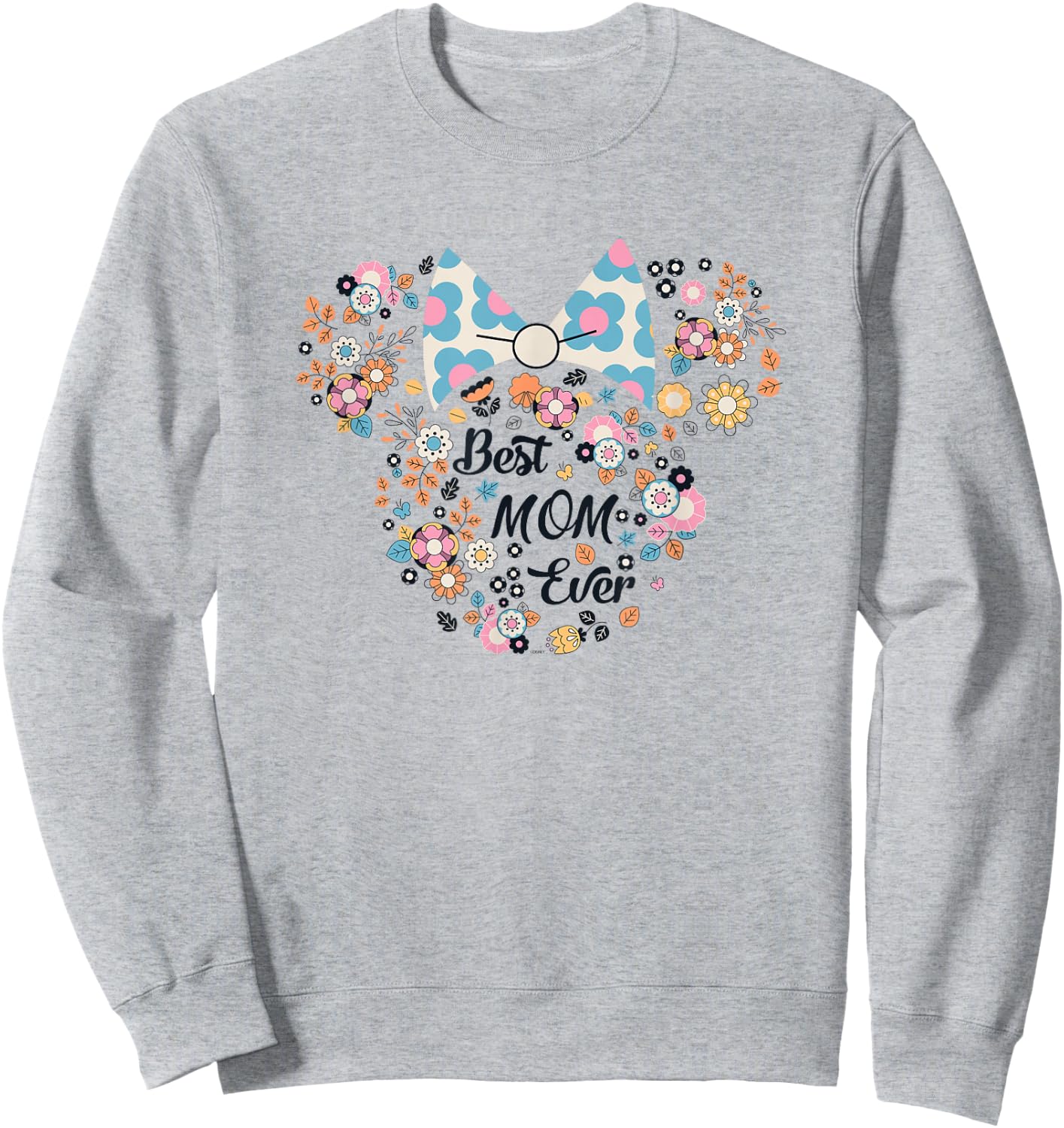 Disney Minnie Mouse Best Mom Ever Icon Flowers Mother’s Day Sweatshirt - Sweatshirt | Ash