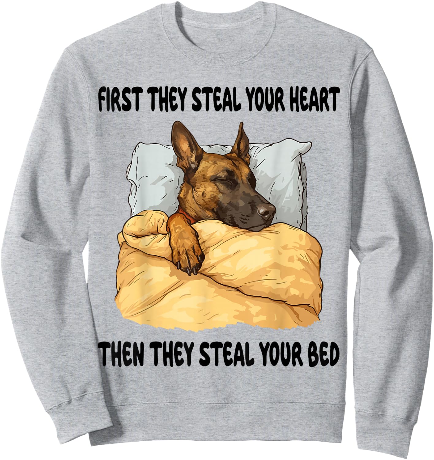 Dutch Shepherd Sleeping Pajamas Nightgown Sweatshirt - Sweatshirt | Ash