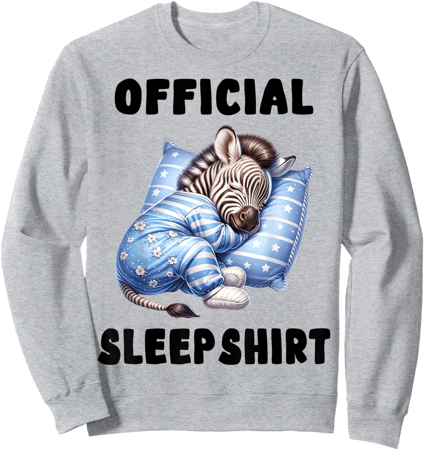 Zebra - Official Sleepshirt Pajamas Nightgown Sweatshirt - Sweatshirt | Ash