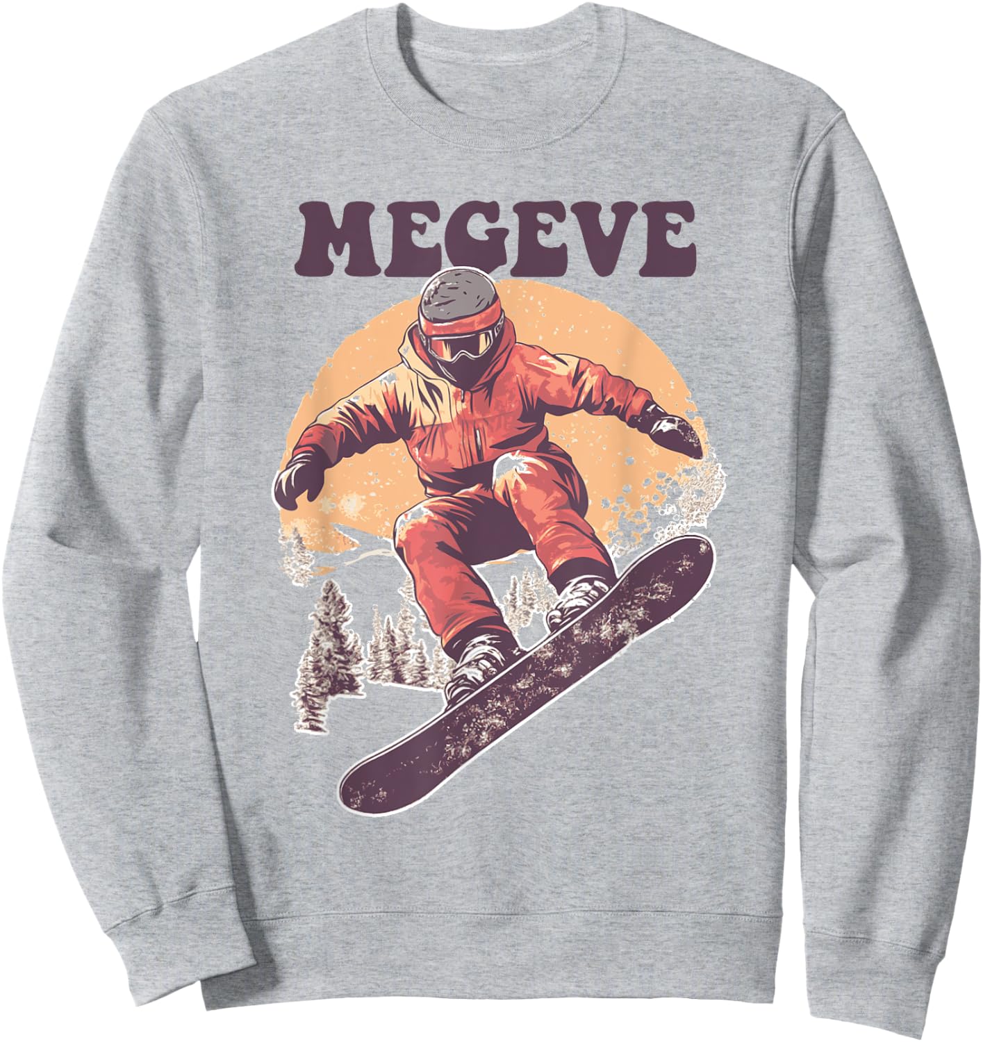 Snowboard Retro Megève France , white, S Sweatshirt - Sweatshirt | Ash