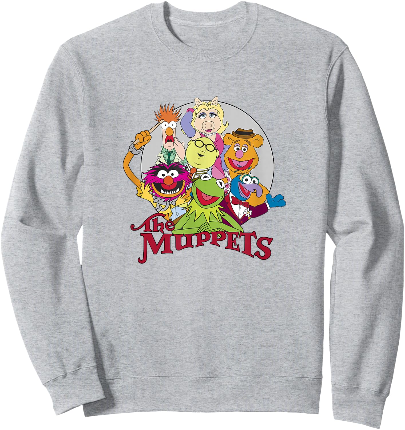 Disney The Muppets Classic Characters Circle Group Shot Logo Sweatshirt - Sweatshirt | Ash