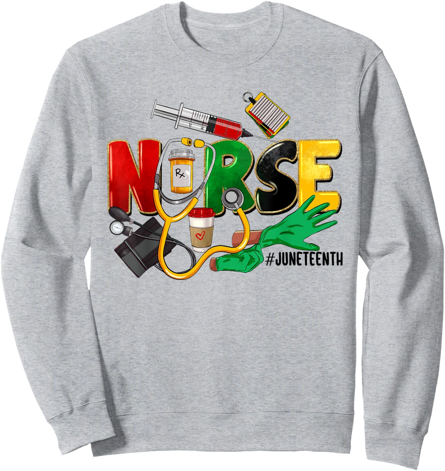 Juneteenth Nurse Black Women Black History Month Nursing Sweatshirt - Sweatshirt | Ash