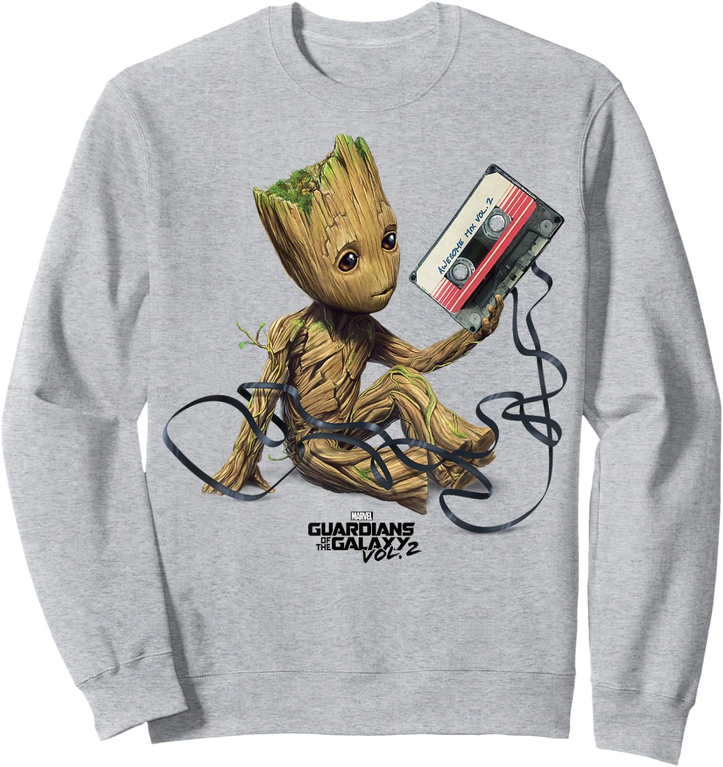 Marvel Guardians of The Galaxy Vol. 2 Groot Tape Portrait Sweatshirt - Sweatshirt | Ash