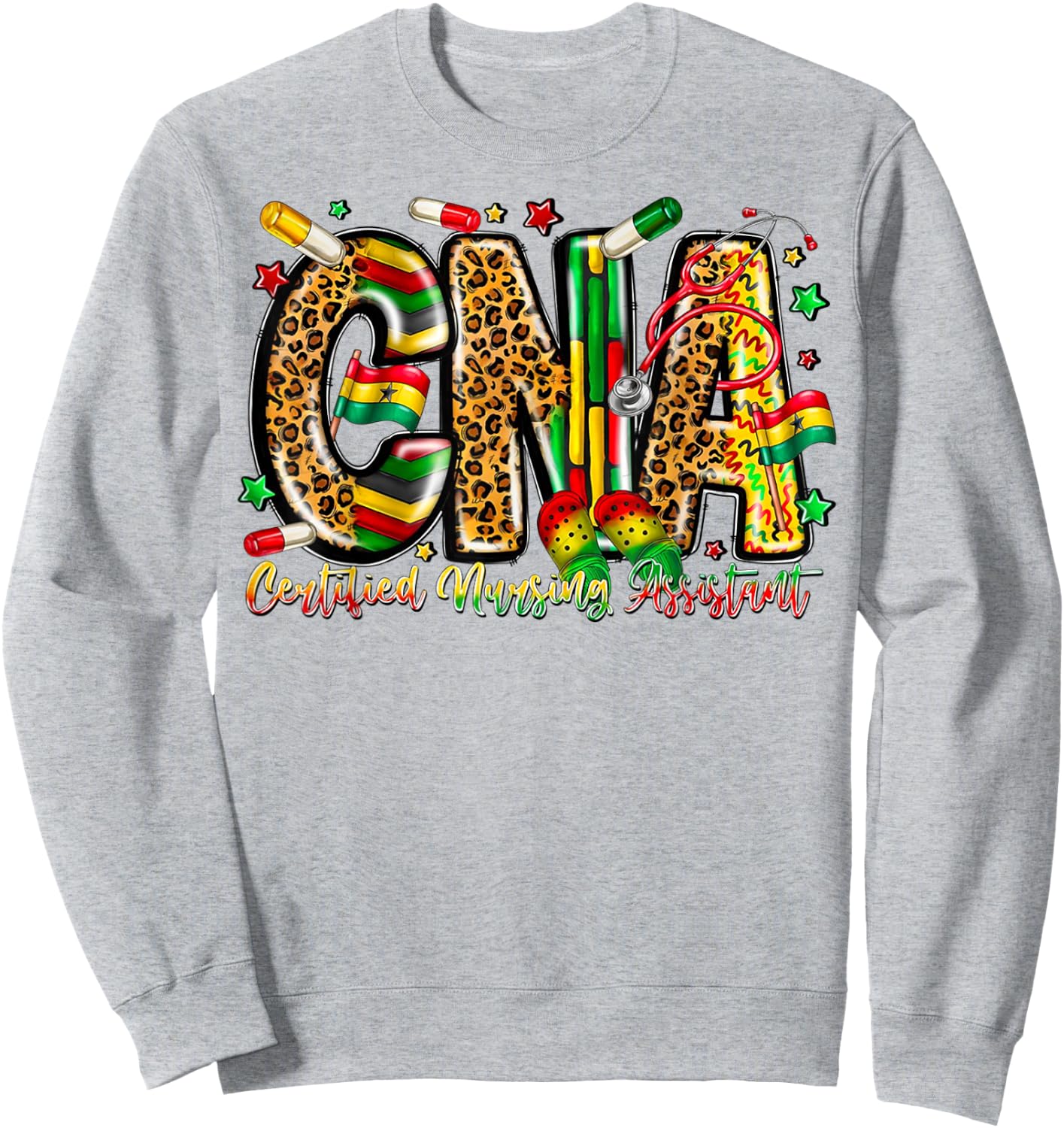 Juneteenth CNA Certified Nursing Assistant Scrub Top Women Sweatshirt - Sweatshirt | Ash