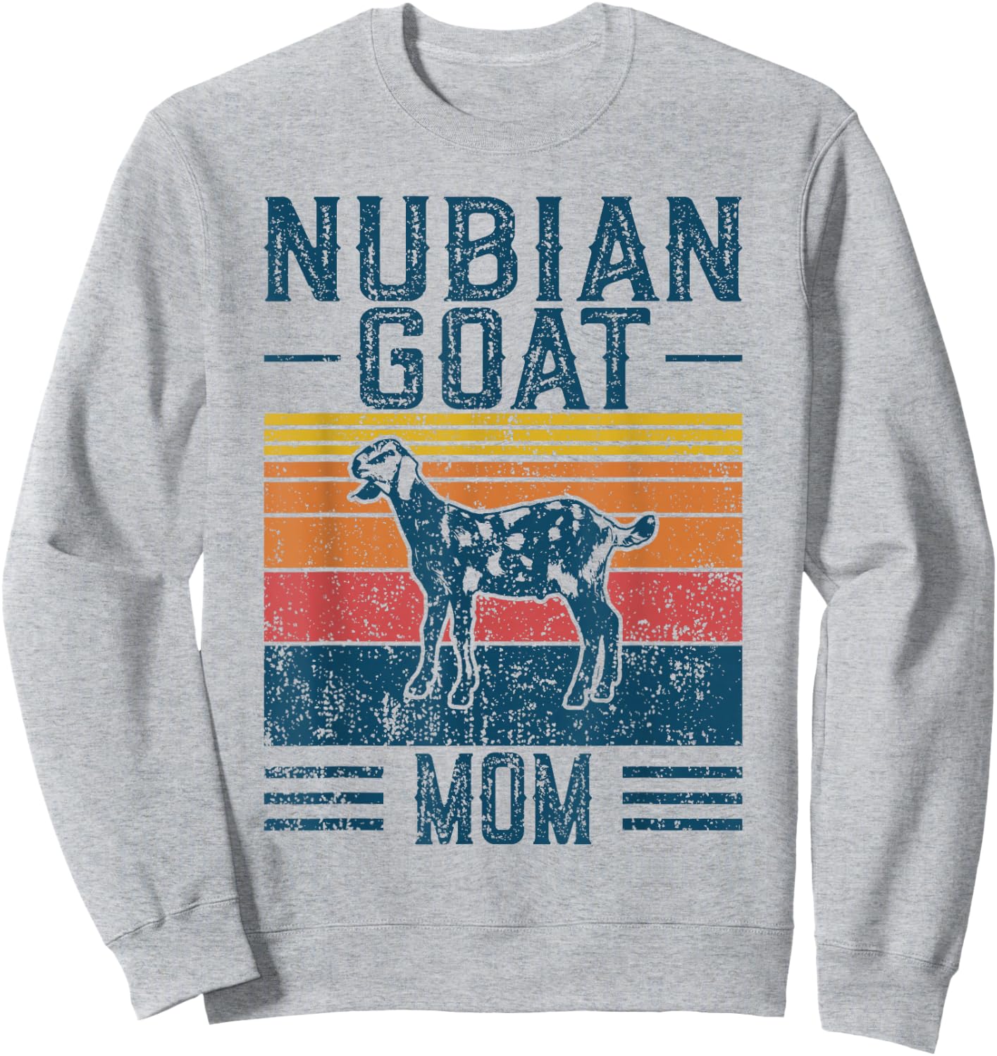 Best Goat Mom Women - Vintage Nubian Goat Sweatshirt - Sweatshirt | Ash