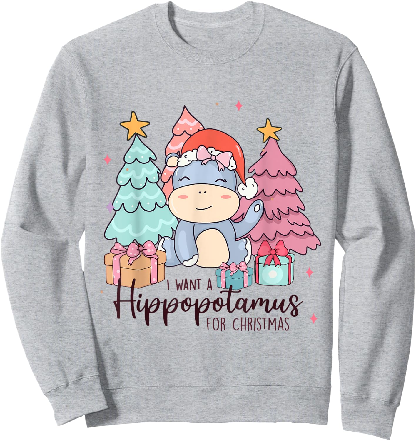 I Want A Hippopotamus For Christmas Xmas Hippo Kid Toddler Sweatshirt - Sweatshirt | Ash