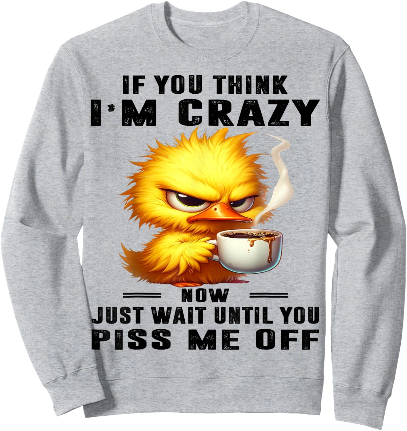 Cute Duck If You Think I'm Crazy Sweatshirt - Sweatshirt | Ash
