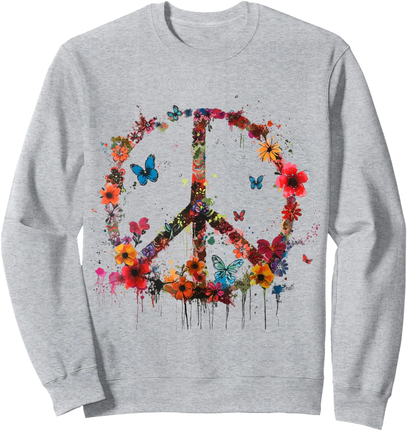 Peace Love Hippie Costume Peace Symbol 60s 70s , white, S Sweatshirt - Sweatshirt | Ash