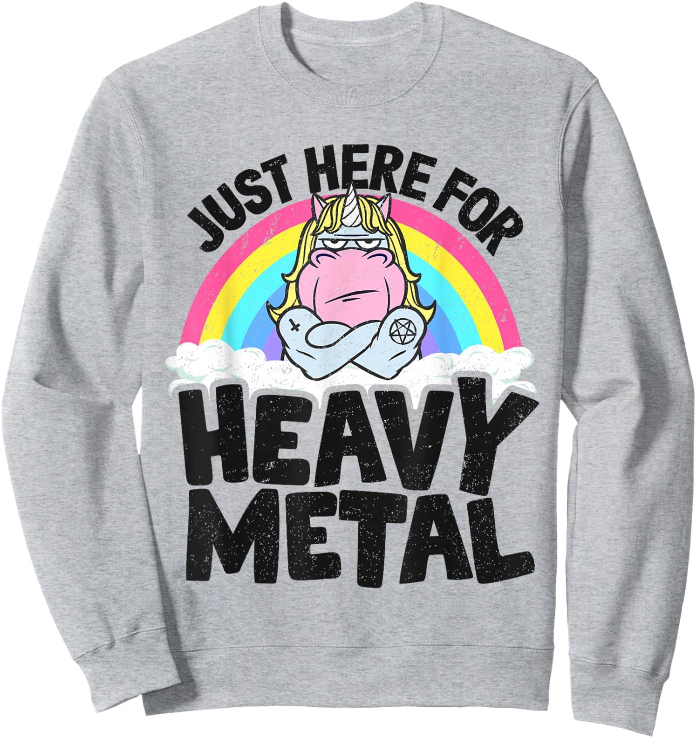 Bandeau Licorne en métal Arc-en-Ciel pour Enfants Just Here pour Heavy Metal Sweatshirt - Sweatshirt | Ash