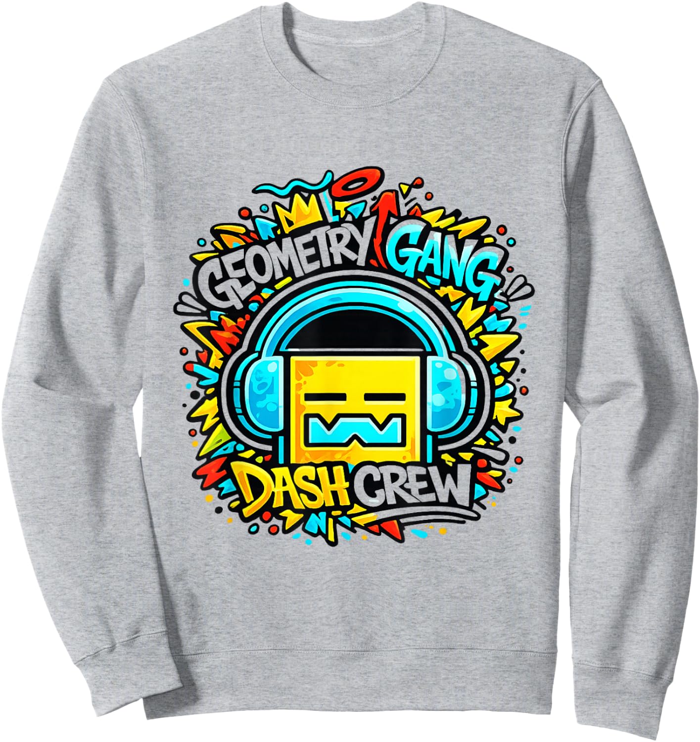 Lustiger Geometry Gangs Dash Crew Witz für Kinder Streetwear Sweatshirt - Sweatshirt | Ash