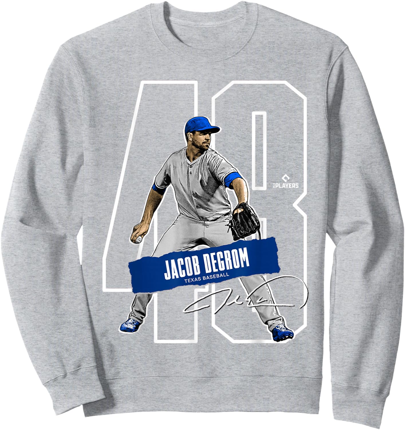 Jacob Degrom | Texas Baseball Players Merch | MLBJAC302N Sweatshirt - Sweatshirt | Ash