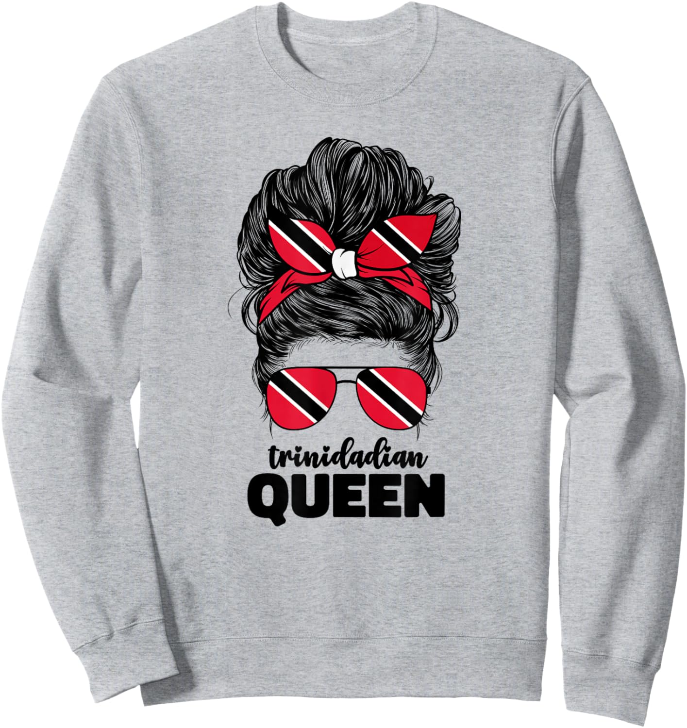 Trinidadian Queen Women Trini Trinidad and Tobago Flag Girls Sweatshirt - Sweatshirt | Ash