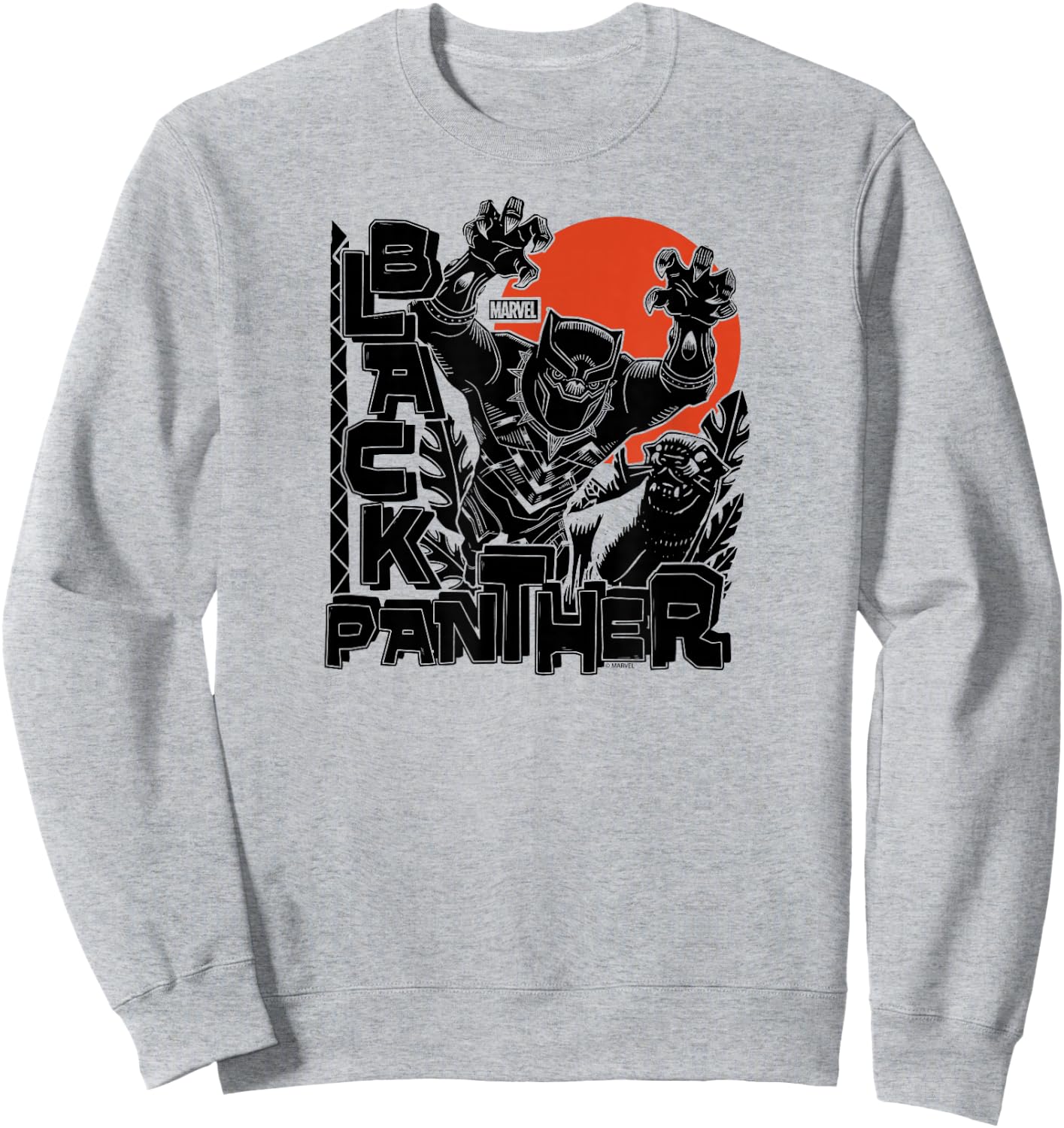 Black Panther - Linocut Inspired Sweatshirt - Sweatshirt | Ash
