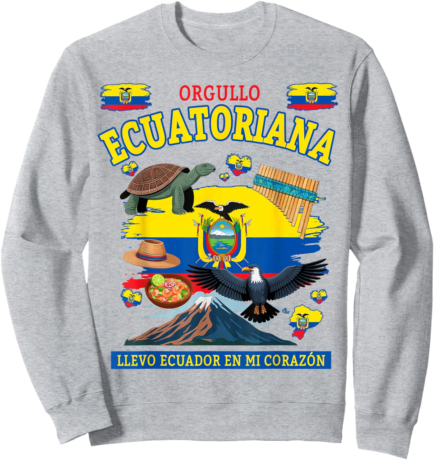 Ecuatoriana Ecuador Flag Idea Ecuadorian Cultural Sweatshirt - Sweatshirt | Ash
