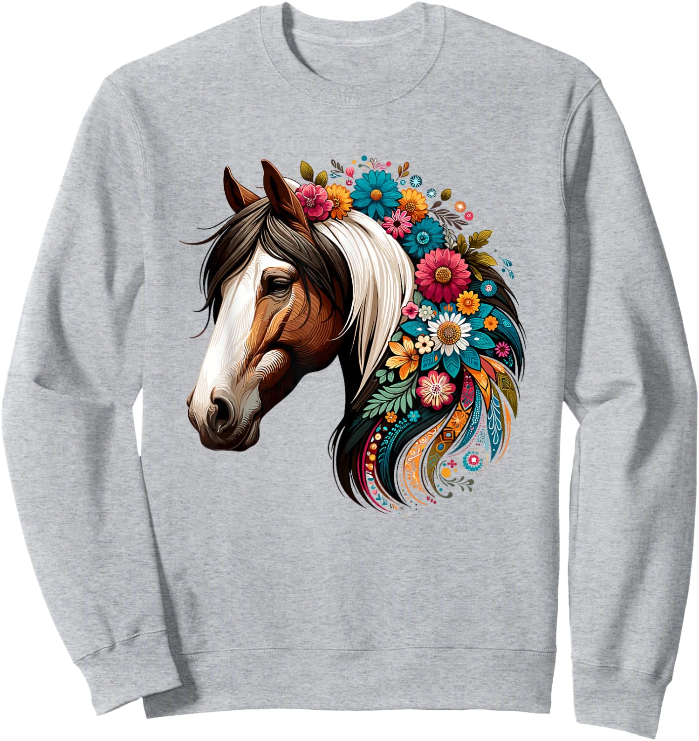 Horse Riding Equestrian, Horse Portrait - Western Horseback Sweatshirt - Sweatshirt | Ash