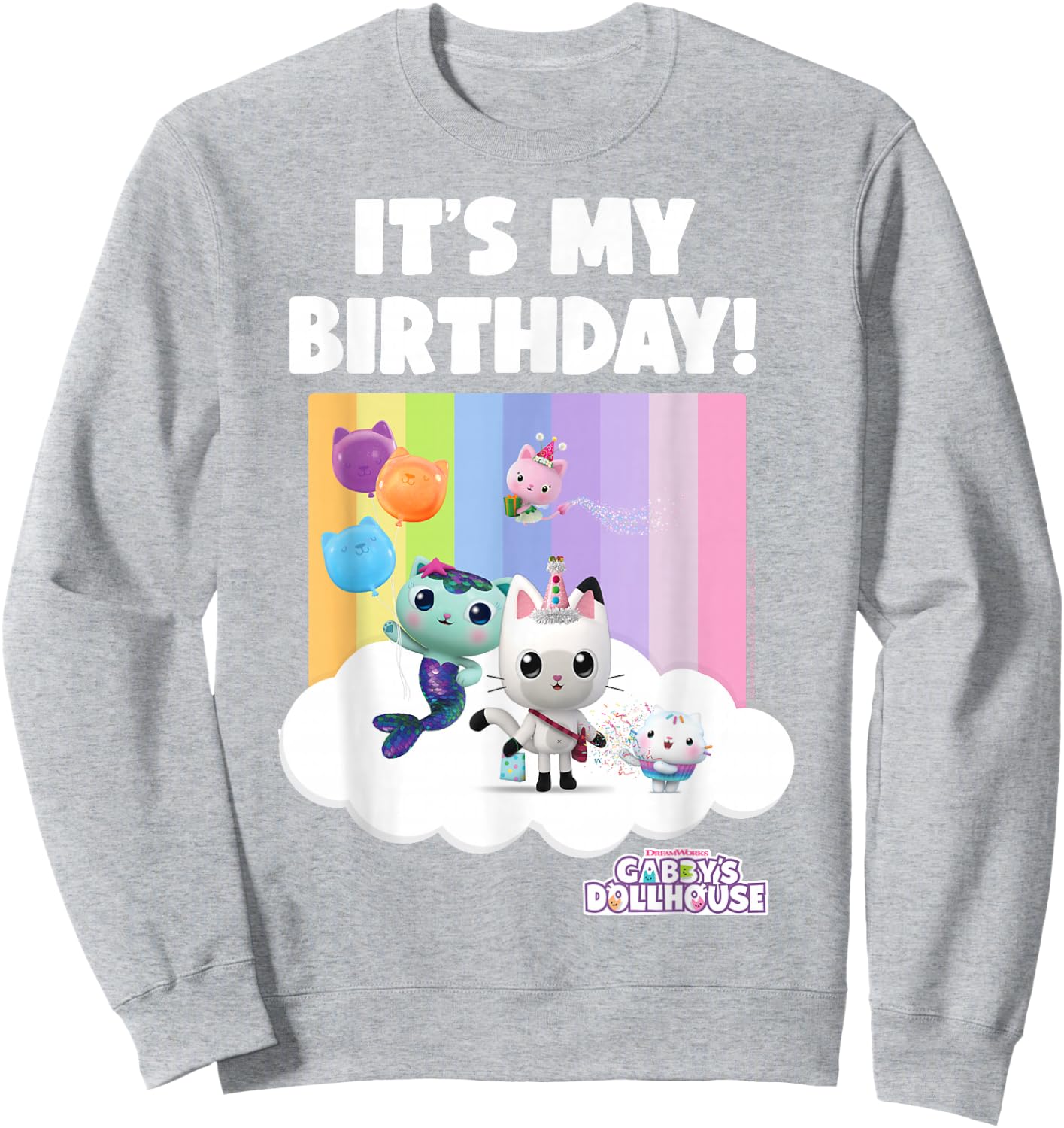 DreamWorks Gabby’s Dollhouse Birthday Sweatshirt - Sweatshirt | Ash