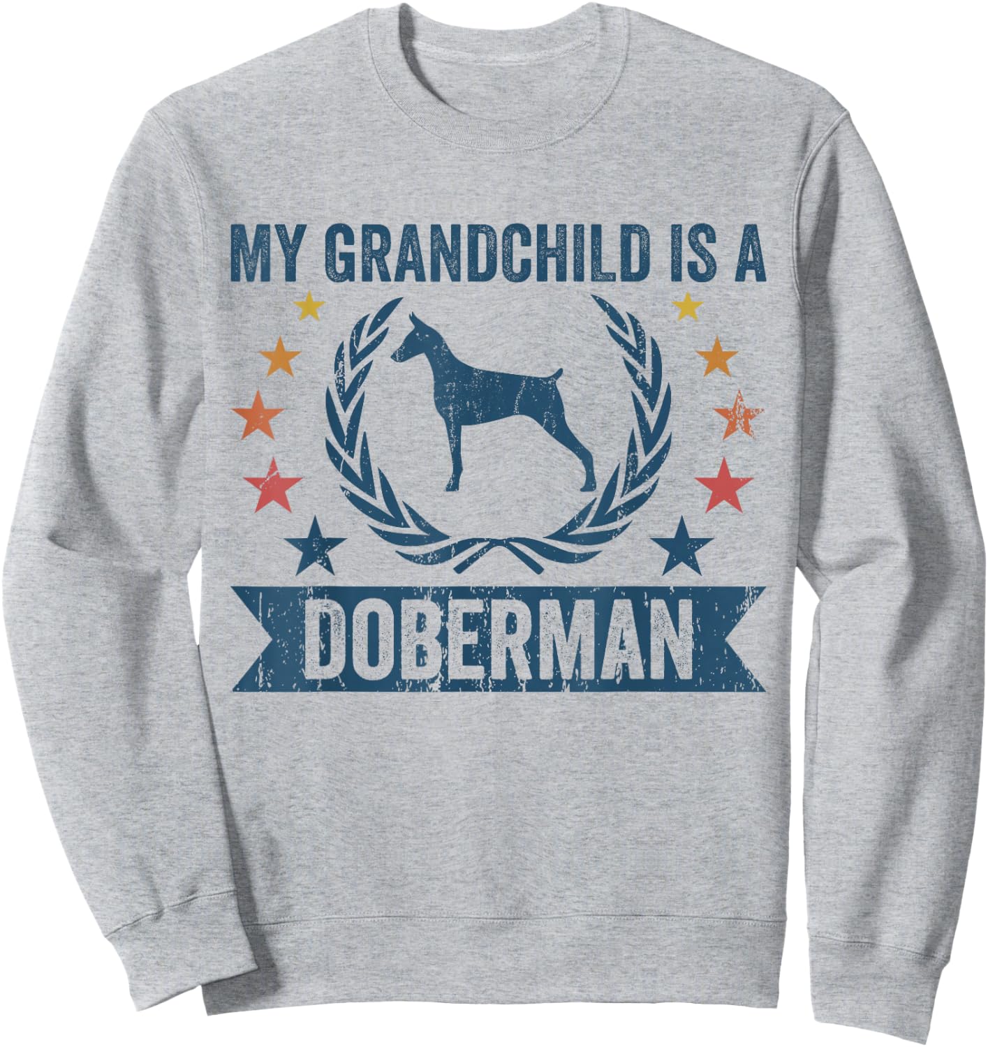 My Grandchild Is A Dog - Grandpa & Grandma Doberman Sweatshirt - Sweatshirt | Ash