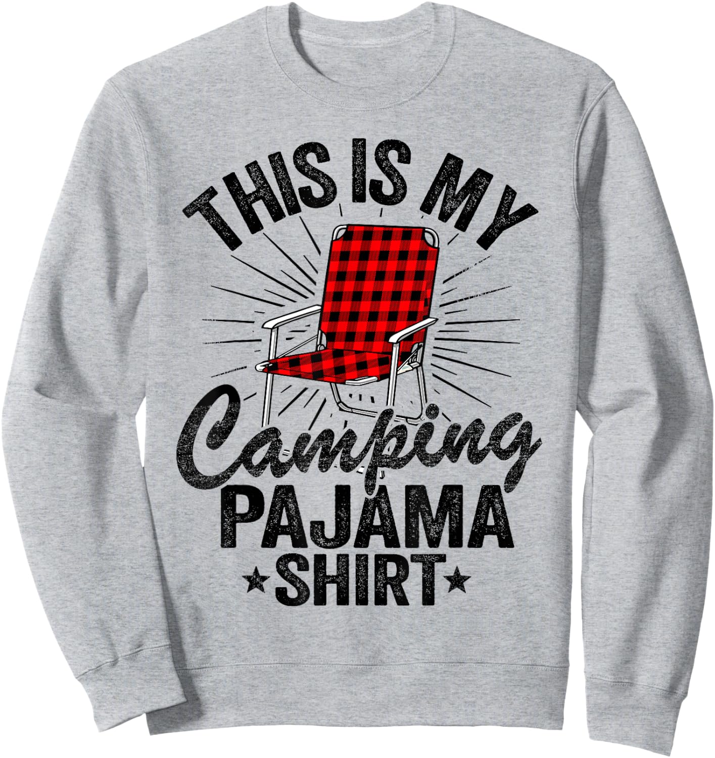 Funny Retro Camper Outdoors Hiking This Is My Camping Pajama Sweatshirt - Sweatshirt | Ash