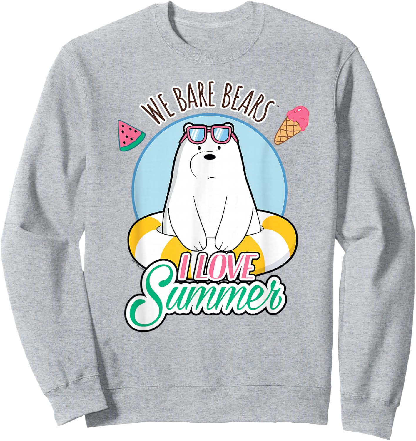 We Bare Bears Ice Bear Loves Summer Sweatshirt - Sweatshirt | Ash