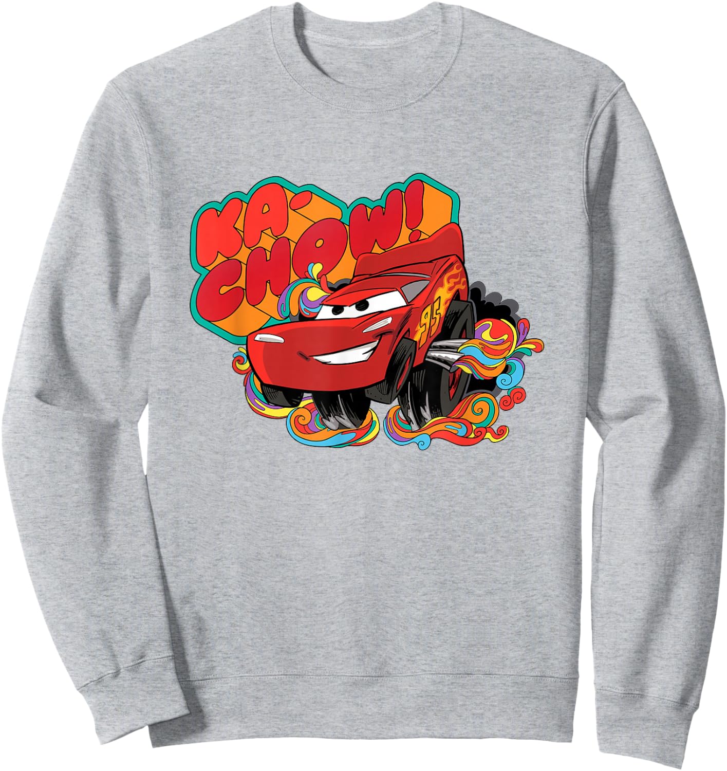 Disney Pixar Cars Ka-Chow! Lightning McQueen Colorful Sweatshirt - Sweatshirt | Ash