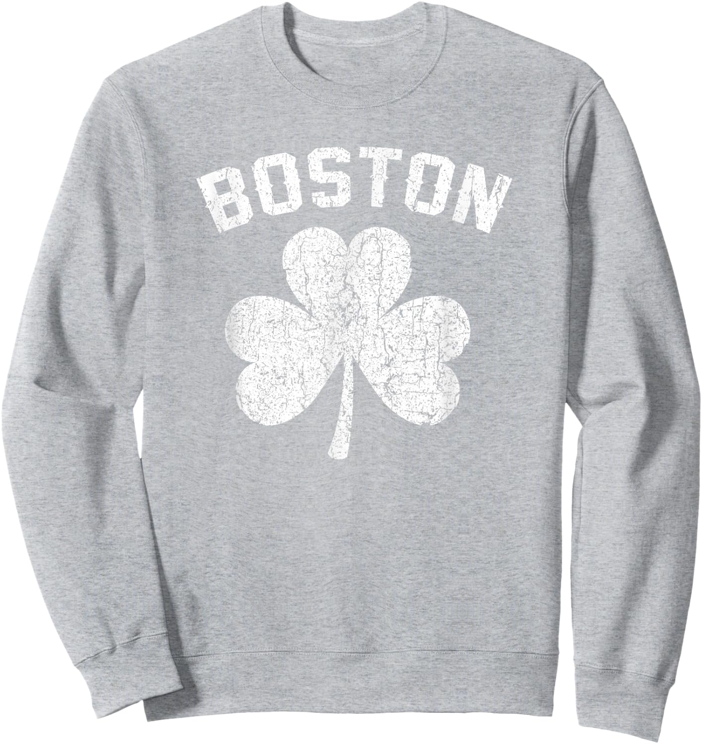 Boston Shamrock Clover Irish Pride St Patrick's Day Sweatshirt - Sweatshirt | Ash