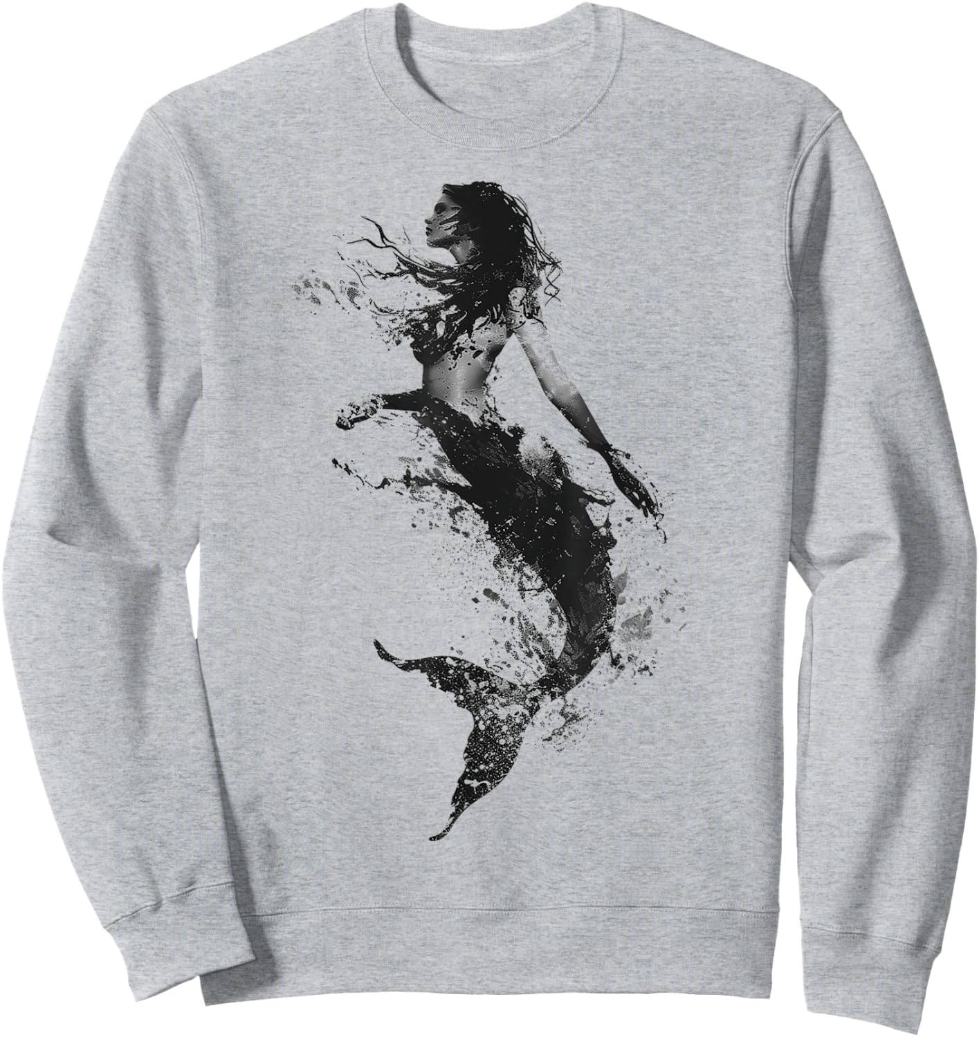 Mermaid Drawing Animal Art Mermaid Sweatshirt - Sweatshirt | Ash