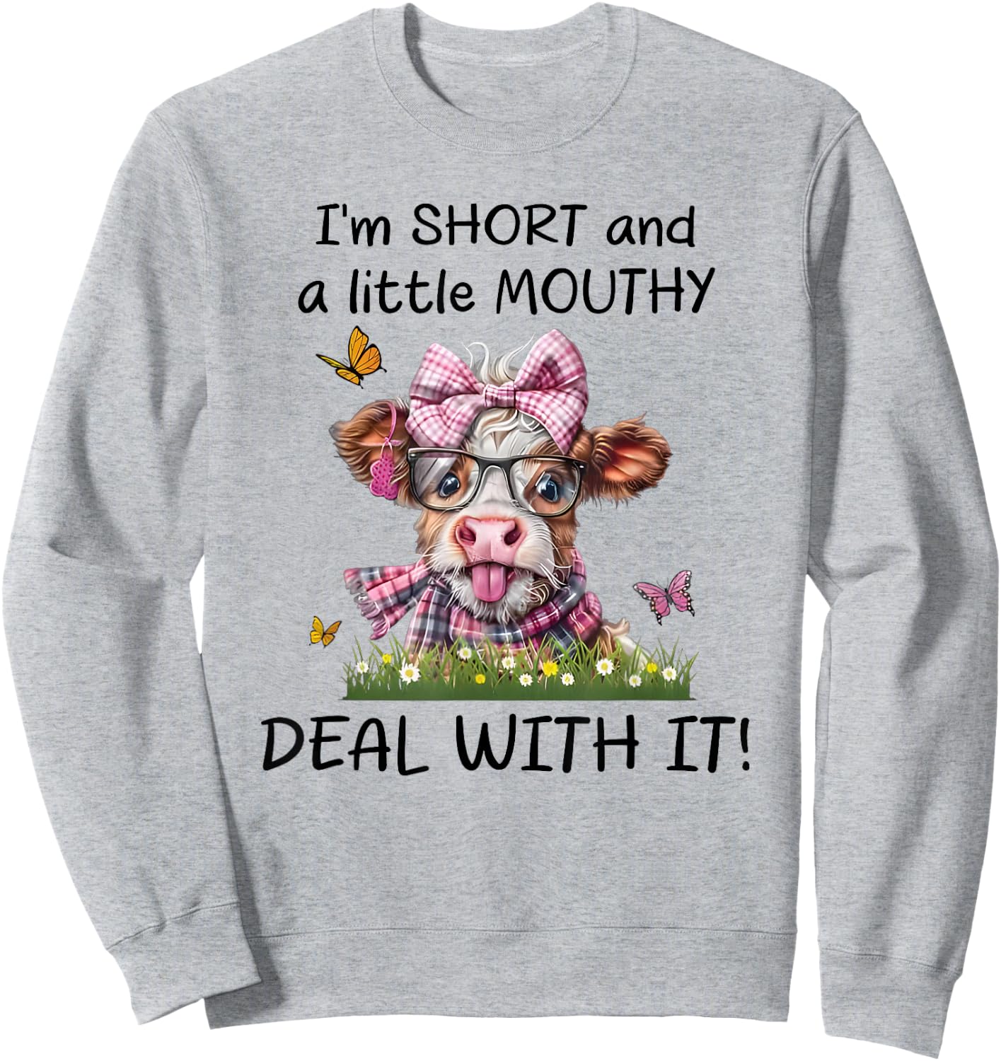 I'm Short and a Little Mouthy Deal with it Sweatshirt - Sweatshirt | Ash
