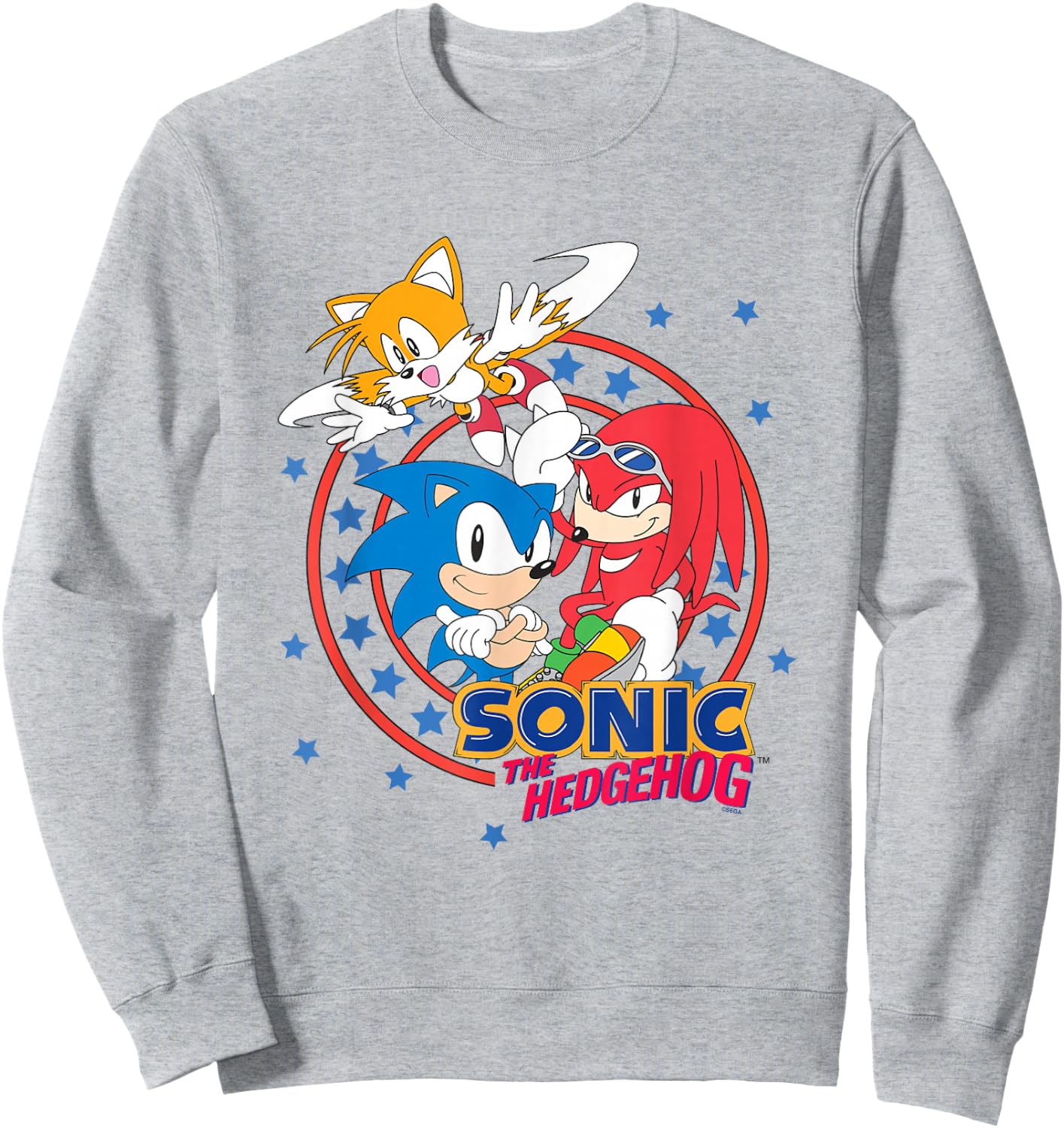 Sonic The Hedgehog Americana Team Sonic Star Spangled Logo Sweatshirt - Sweatshirt | Ash