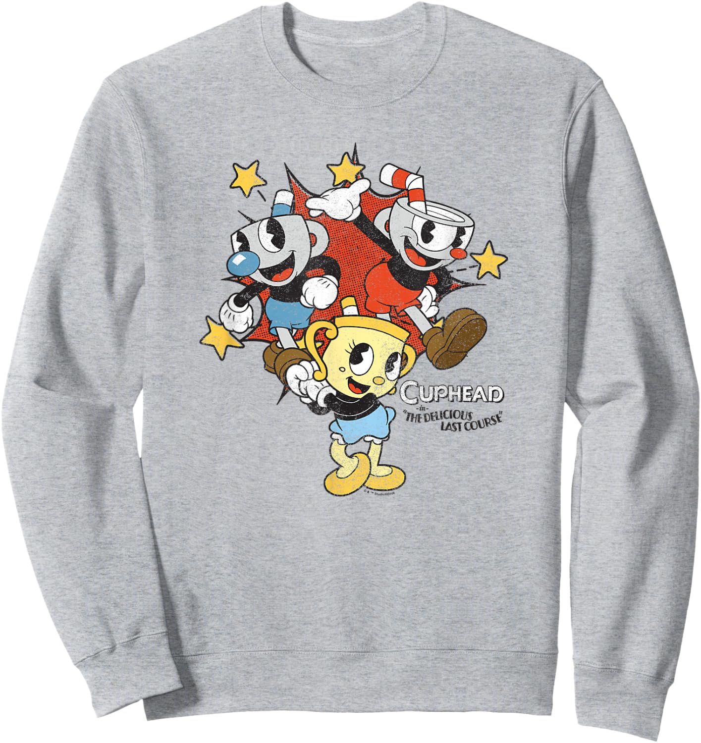Cuphead: The Delicious Last Course Characters Group Shot Sweatshirt - Sweatshirt | Ash