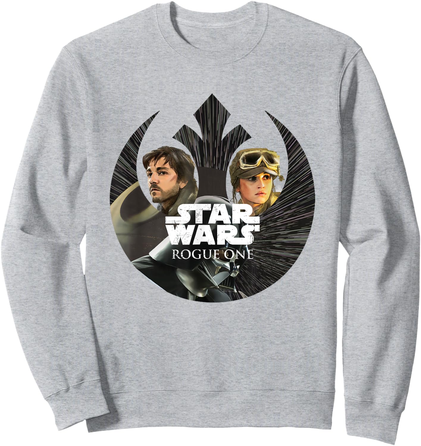 Star Wars Rogue One Cassian Jyn Iconic Rebel Resistance Logo Sweatshirt - Sweatshirt | Ash