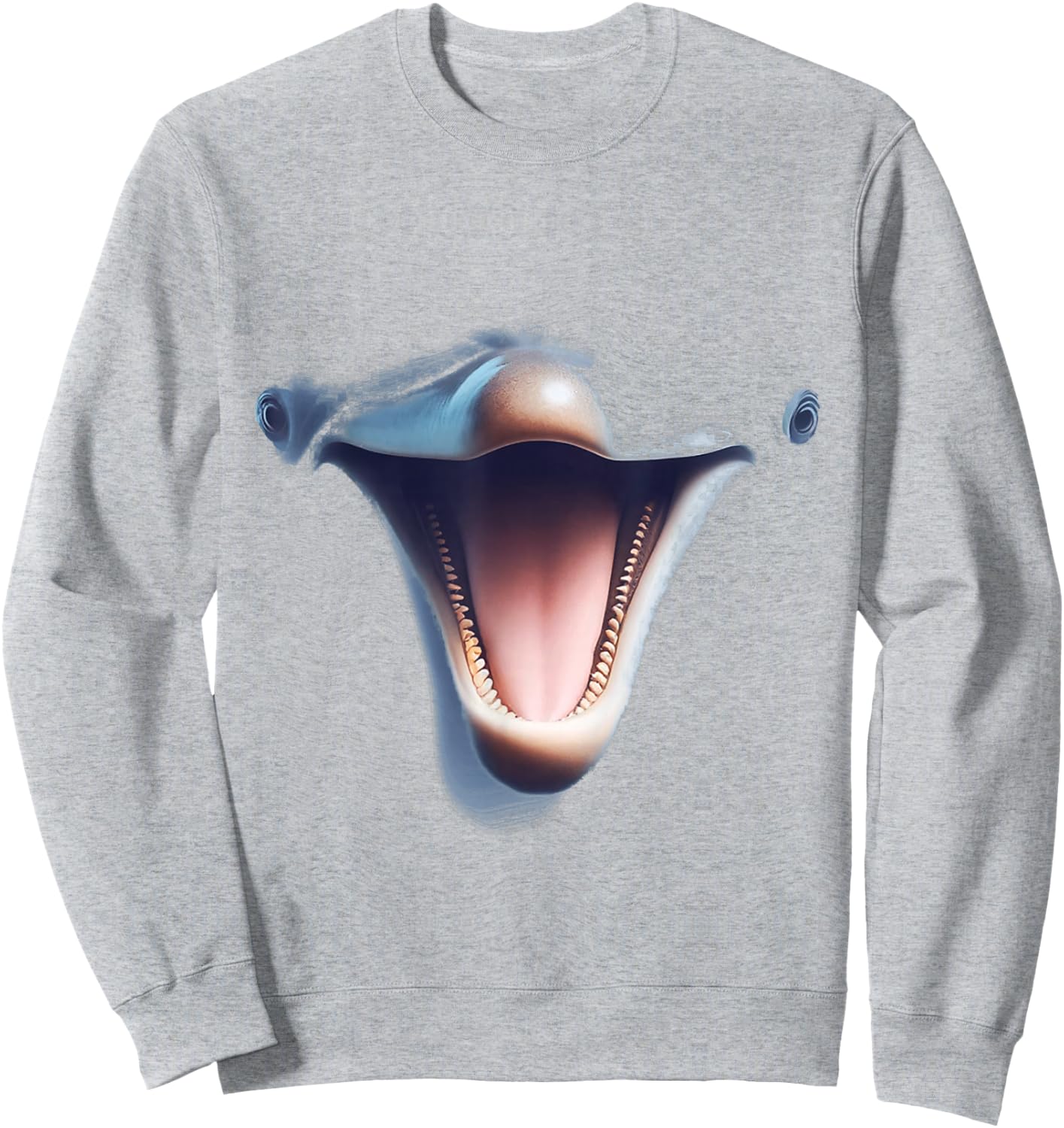 Dolphin Face, Funny Dolphin Spirit Costume , Blue, S Sweatshirt - Sweatshirt | Ash