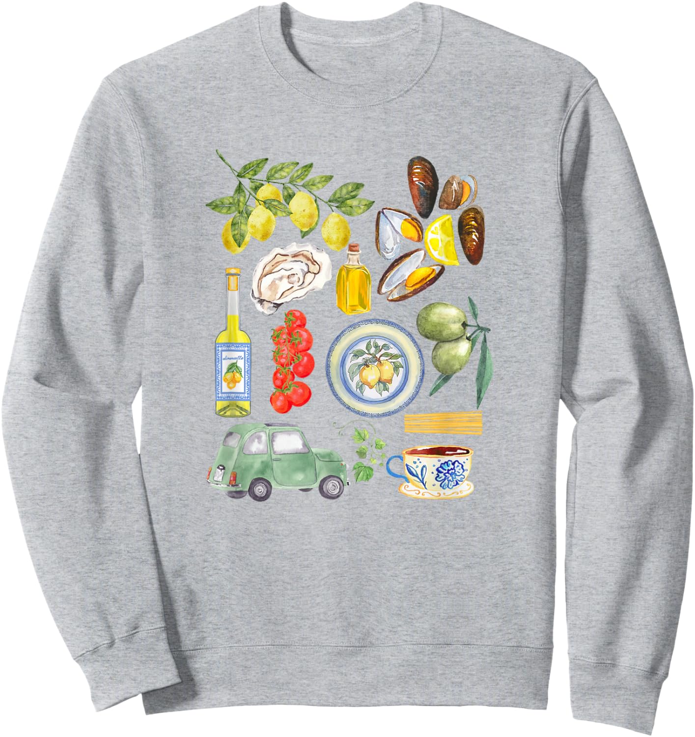 Italian summer Sardines tinned fish tomato girl food lover Sweatshirt - Sweatshirt | Ash