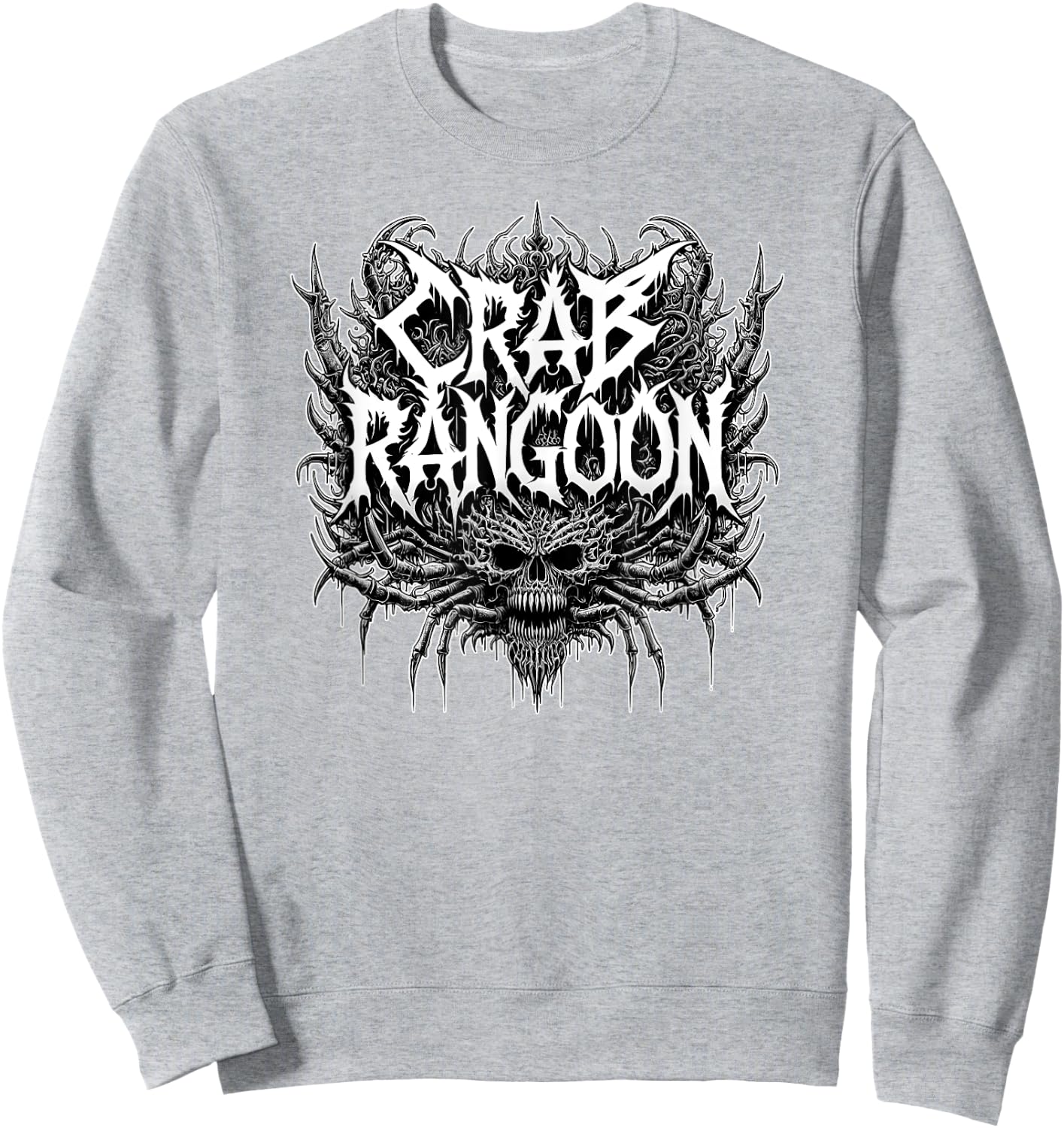 CRAB RANGOON Metal Shirt Dank Meme Funny Cursed Meme Sweatshirt - Sweatshirt | Ash