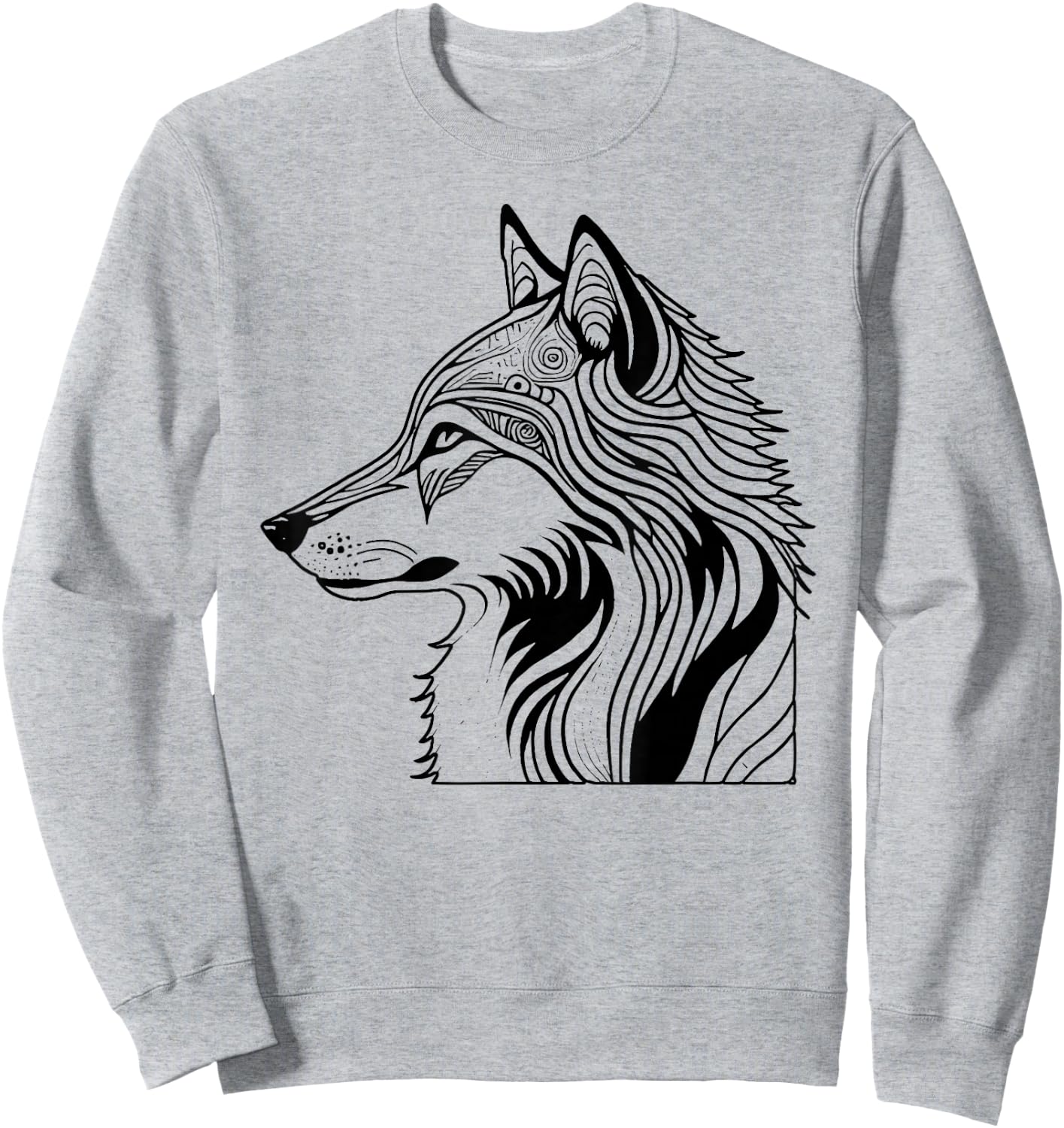 Coloriage Loup à colorier soi-même Sweatshirt - Sweatshirt | Ash