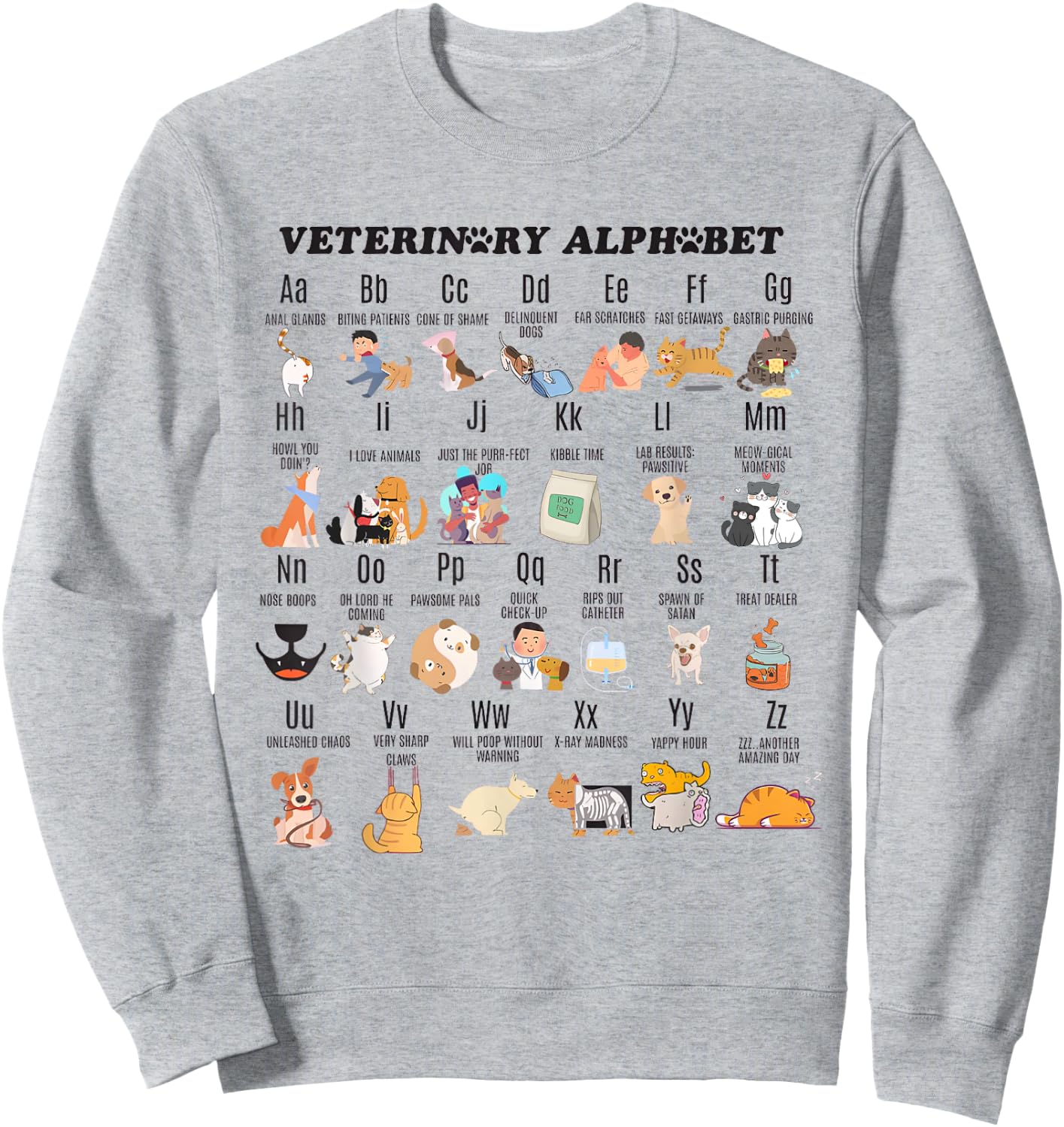 Veterinary Medicine Alphabet Veterinarian Veterinary Student Sweatshirt - Sweatshirt | Ash