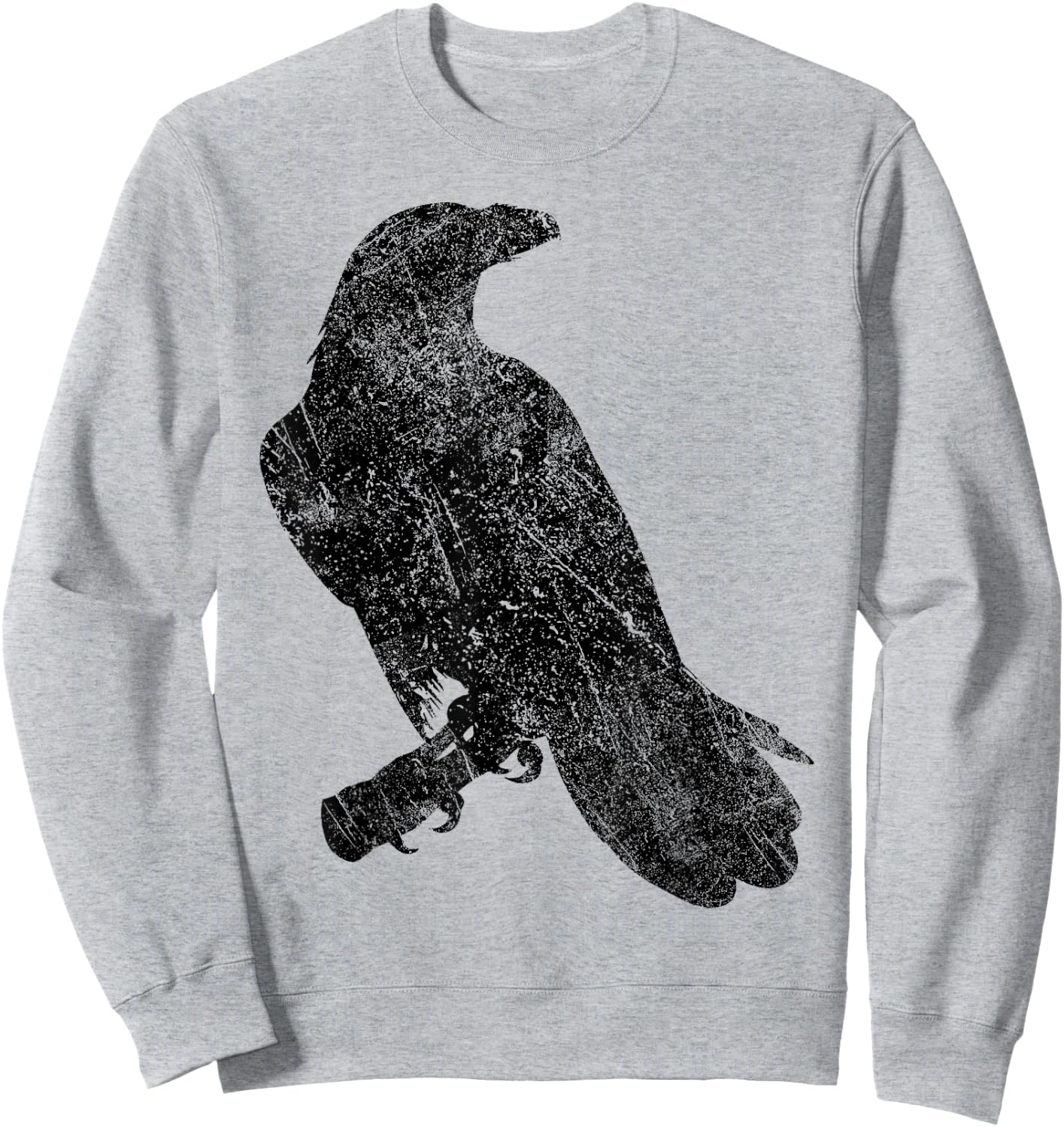 Beautiful raven silhouette black crow distressed vintage Sweatshirt - Sweatshirt | Ash