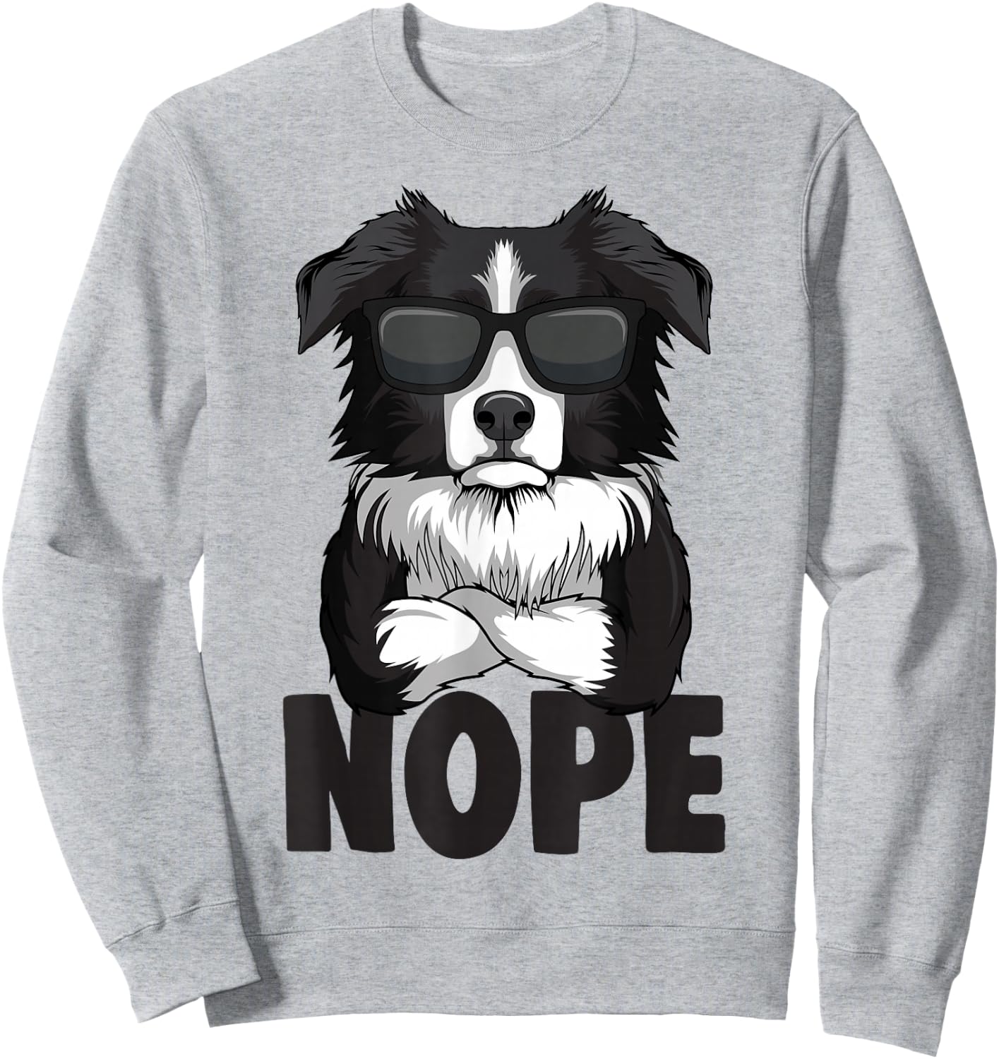 Border Collie Dog Female Men's , White Sweatshirt - Sweatshirt | Ash