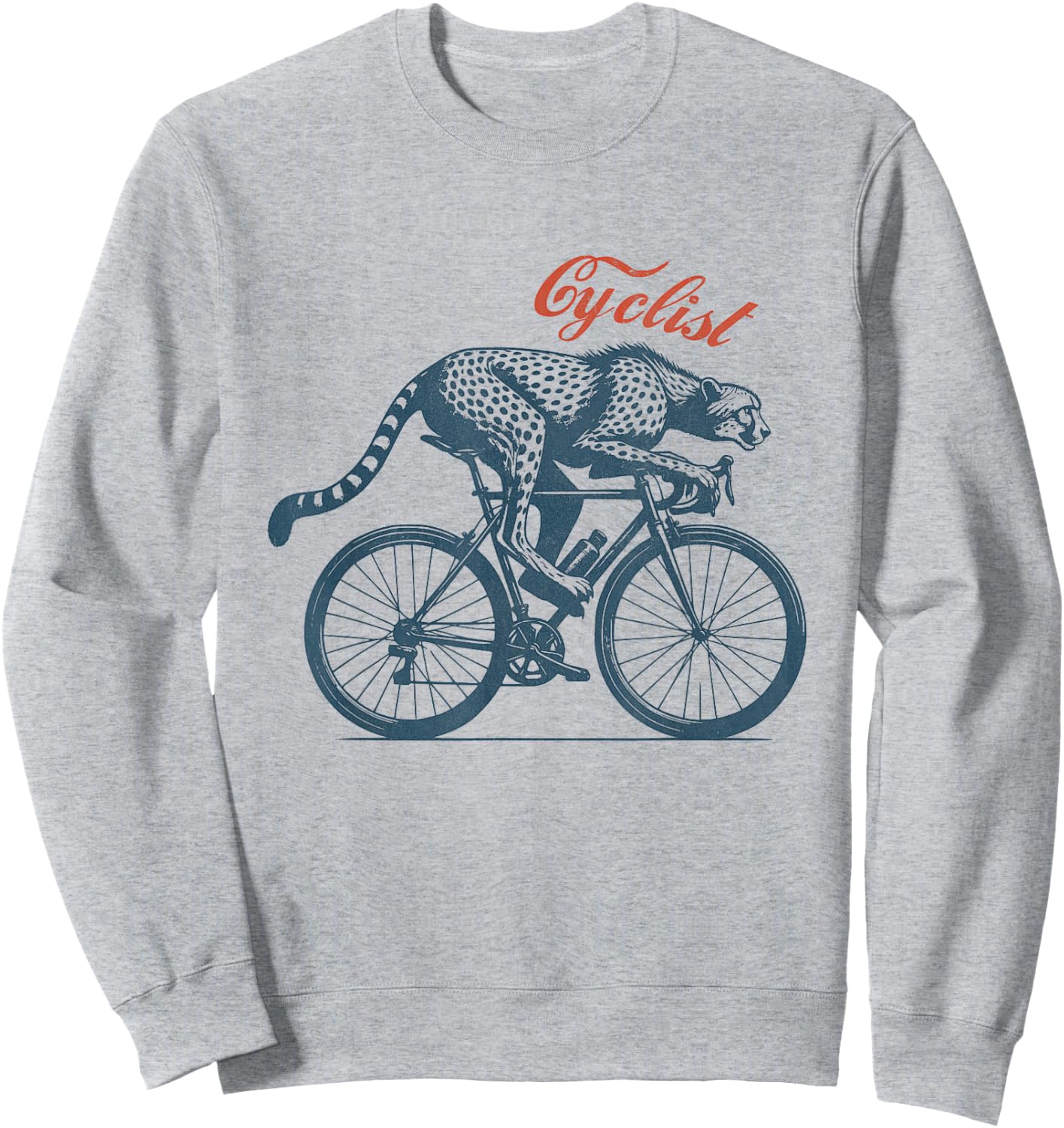 Cycling Cheetah, Cyclist Biking Bicycle Accessories Sweatshirt - Sweatshirt | Ash