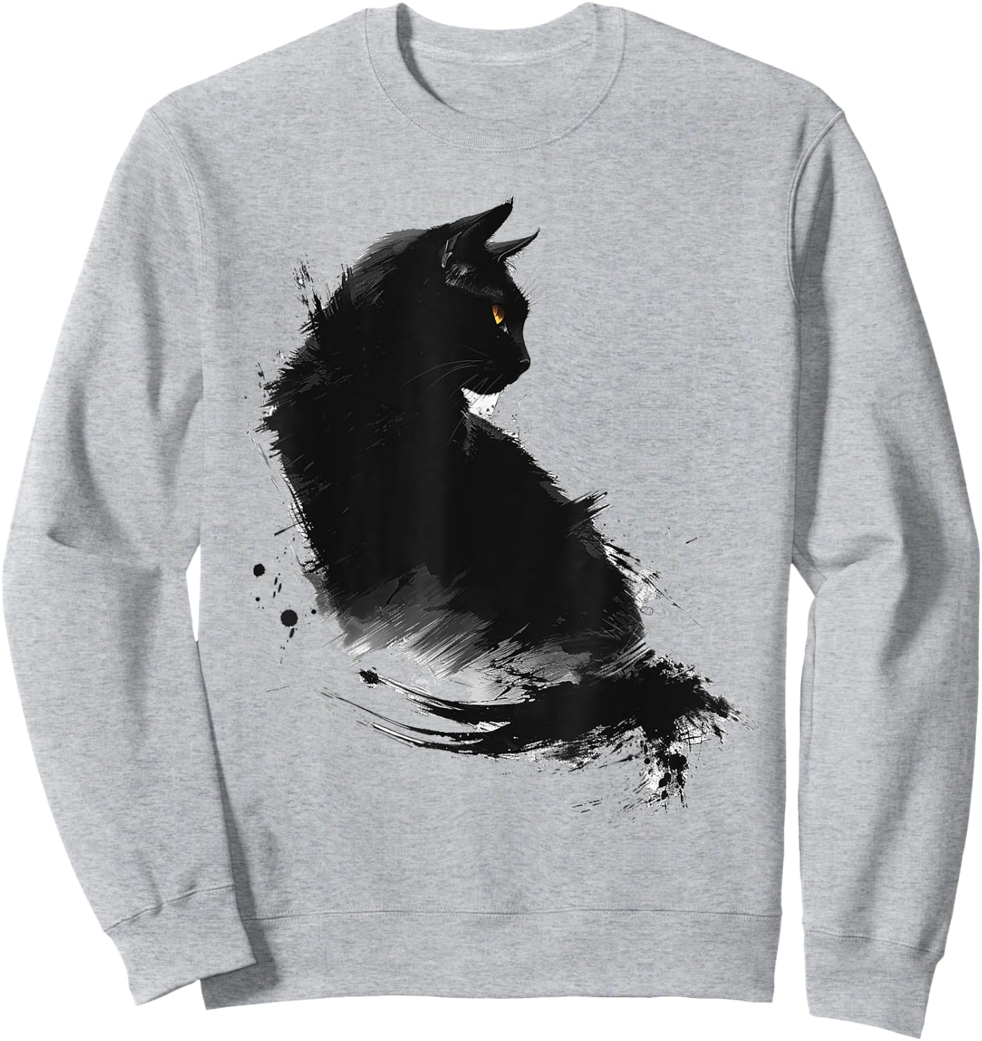 Abstract Cat Pattern Drawing Art Animal Cat , white, S Sweatshirt - Sweatshirt | Ash