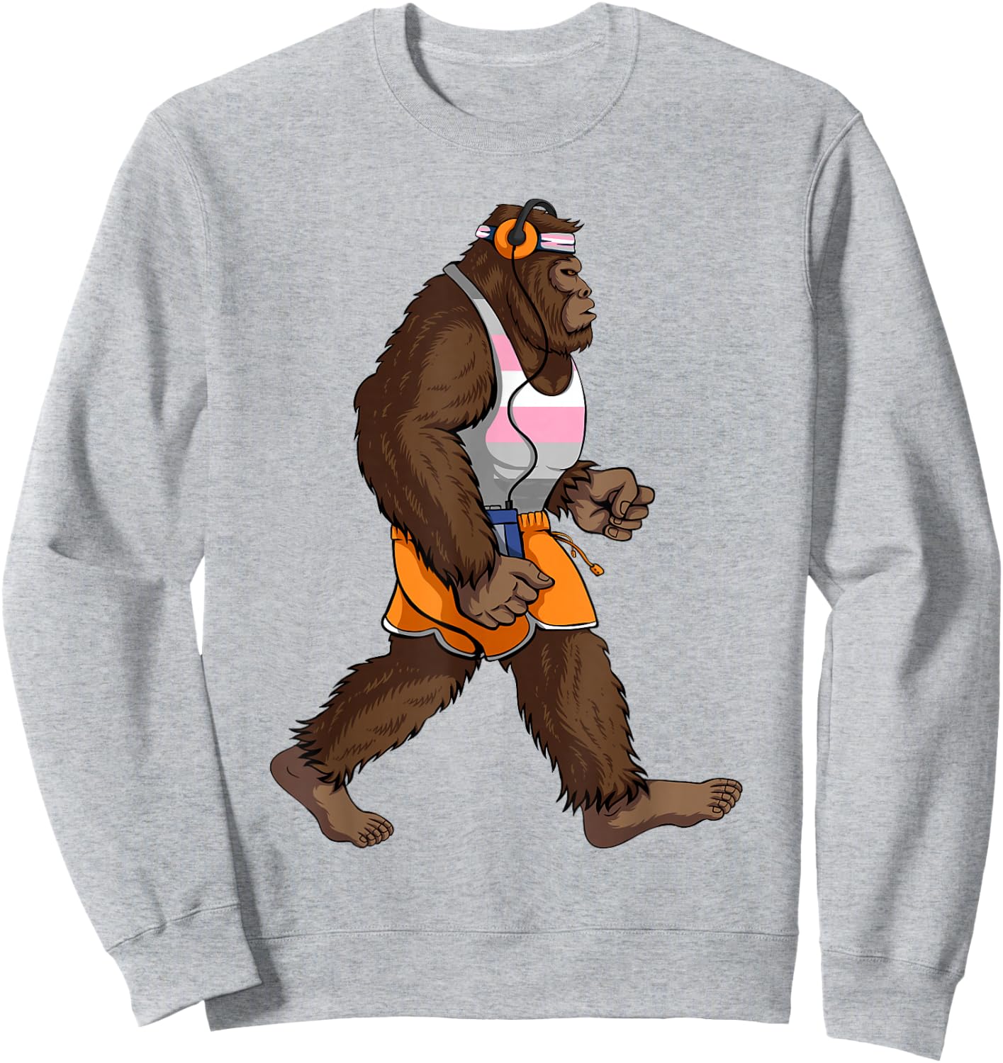Demigirl Pride Flag Funny Bigfoot Demigirl Flag Sweatshirt - Sweatshirt | Ash