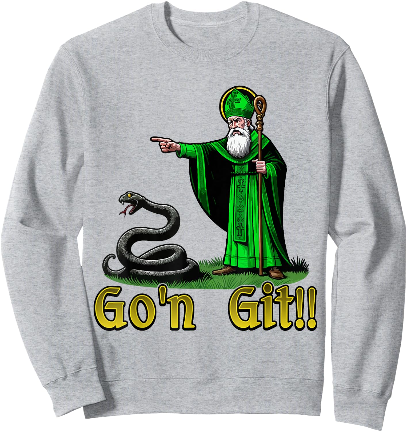 Go'n Git Funny St Patricks Day Snake Sweatshirt - Sweatshirt | Ash
