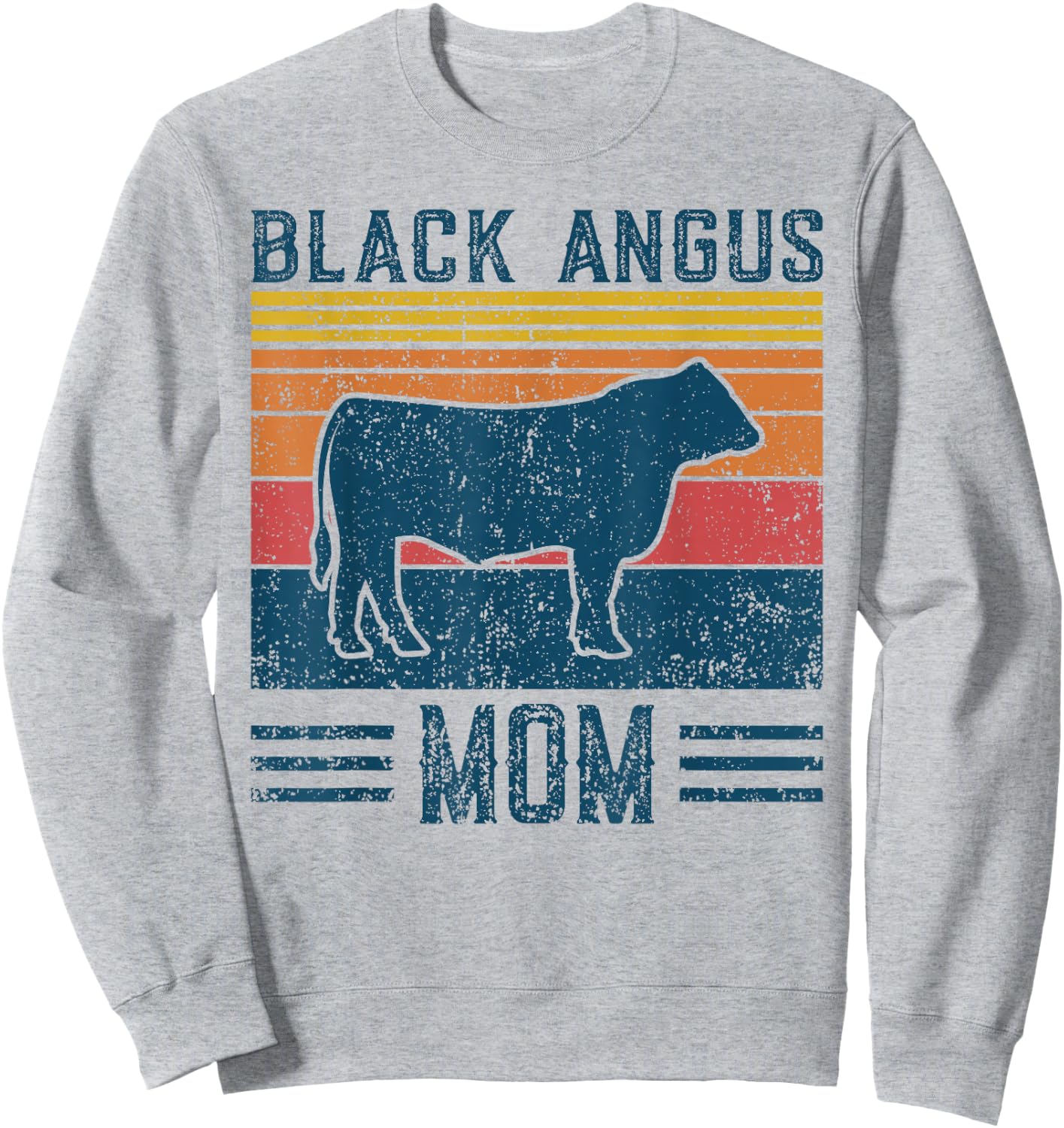 Best Cow Mom Women - Vintage Cattle Black Angus Sweatshirt - Sweatshirt | Ash