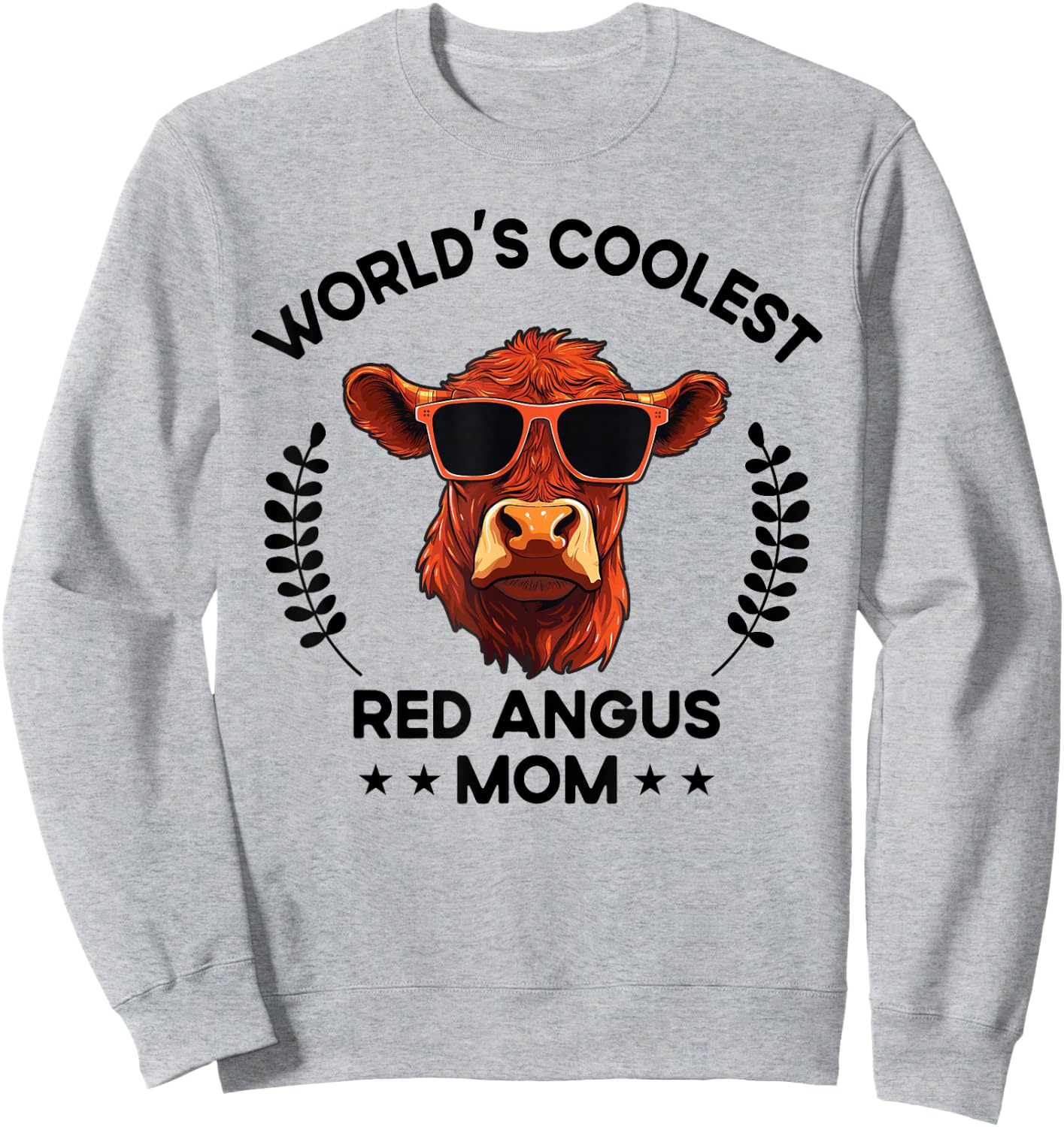 World's Coolest Cow Mom Mama - Women Farmer Red Angus Sweatshirt - Sweatshirt | Ash